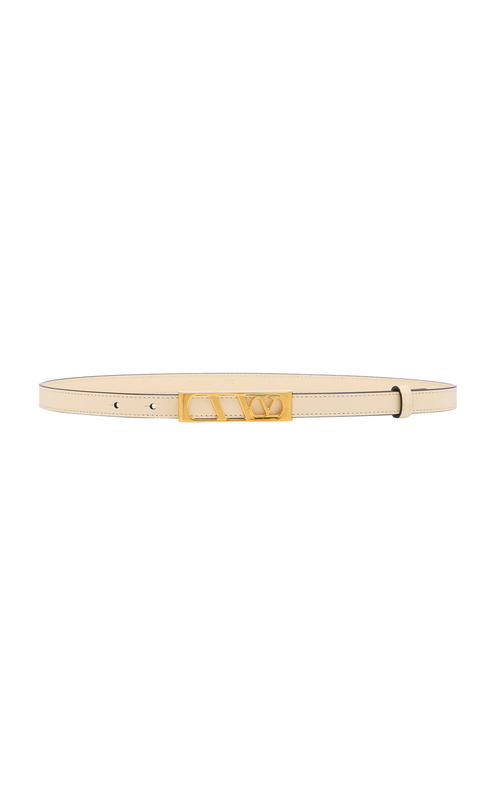 Valentino Vlogo Signature Leather Belt In White