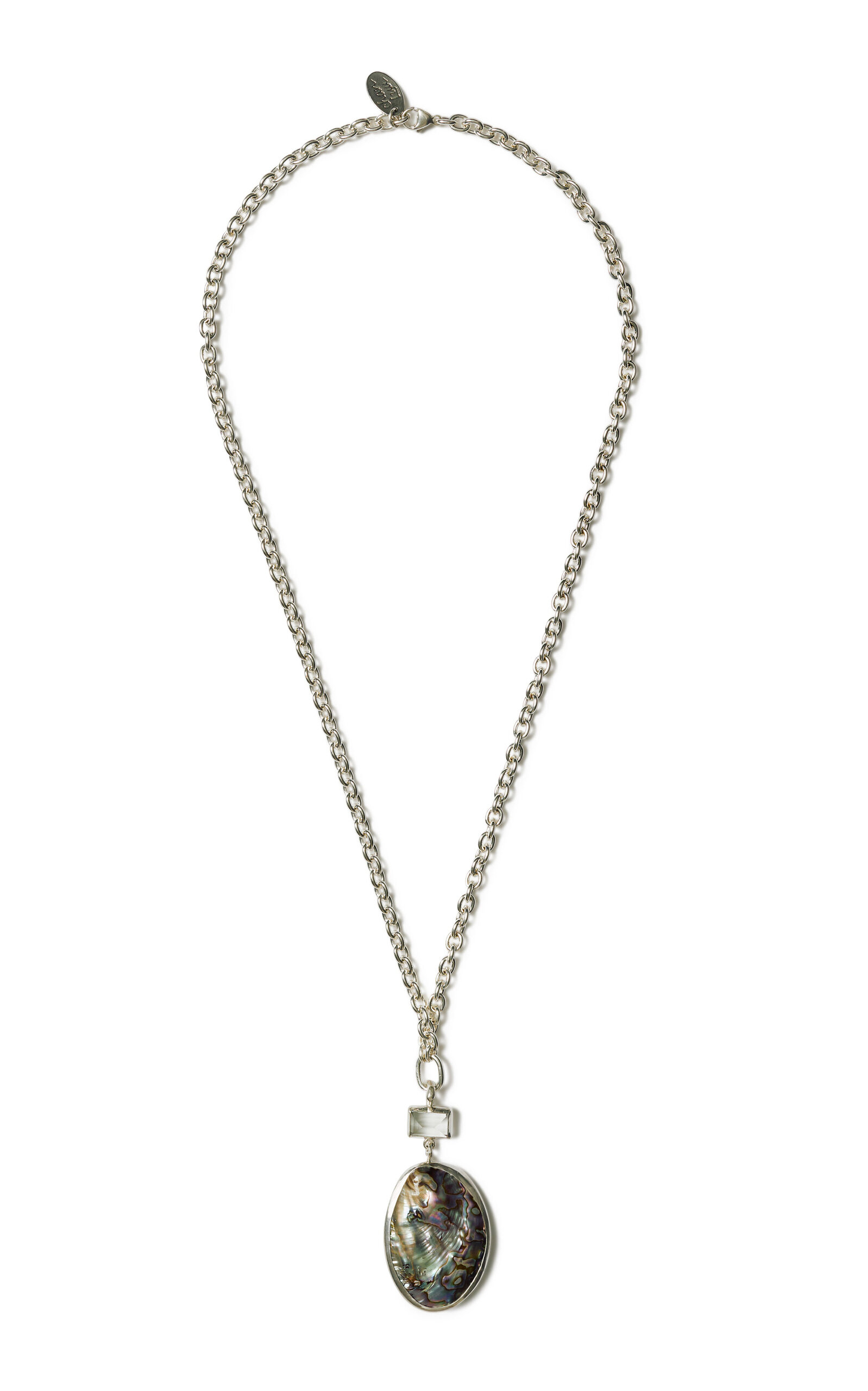 Chan Luu Zoe Silver-Plated Amethyst Abalone Necklace - Silver - OS - Moda Operandi