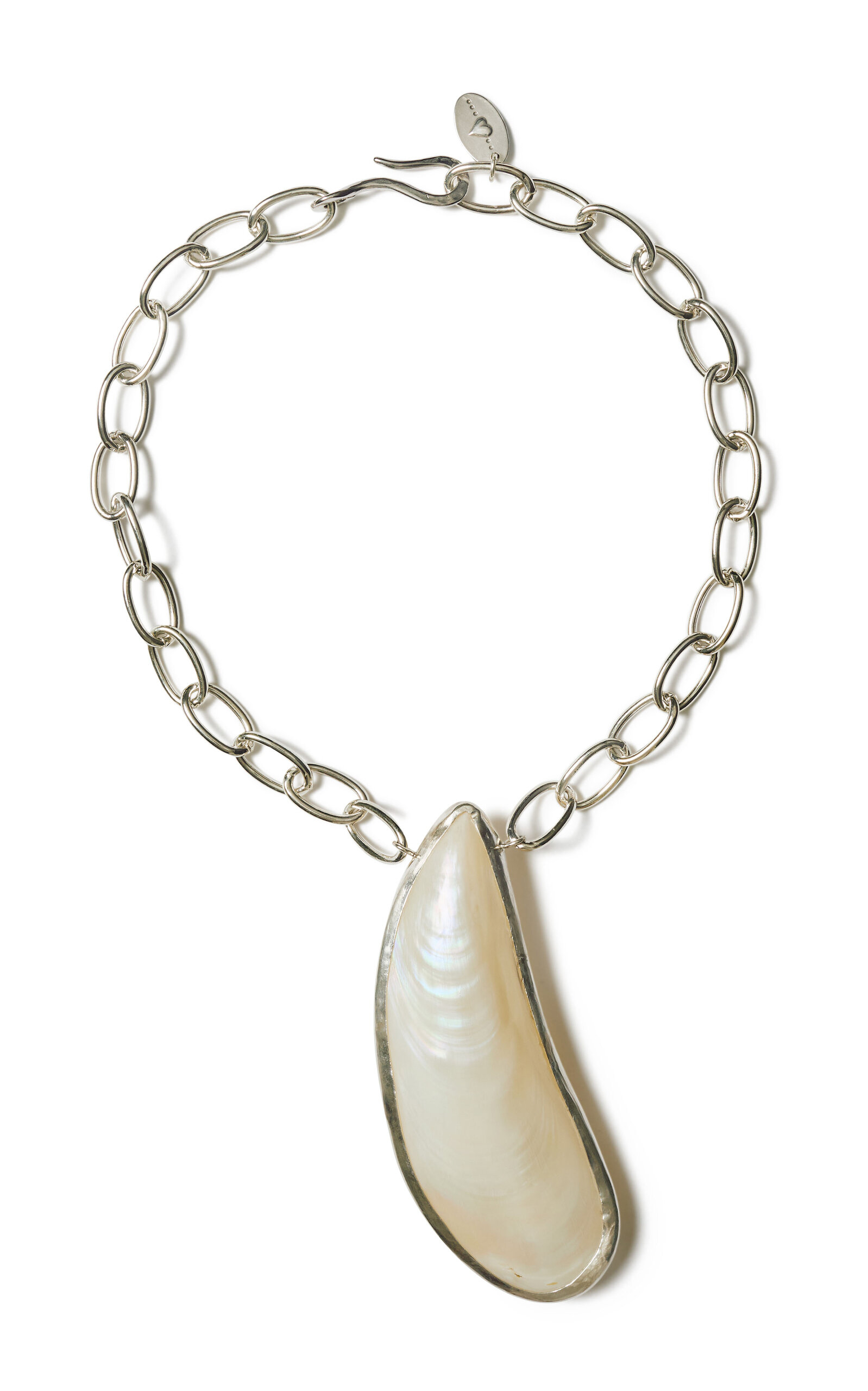 Chan Luu Moule Silver-Plated Shell Necklace - Off-White - OS - Moda Operandi