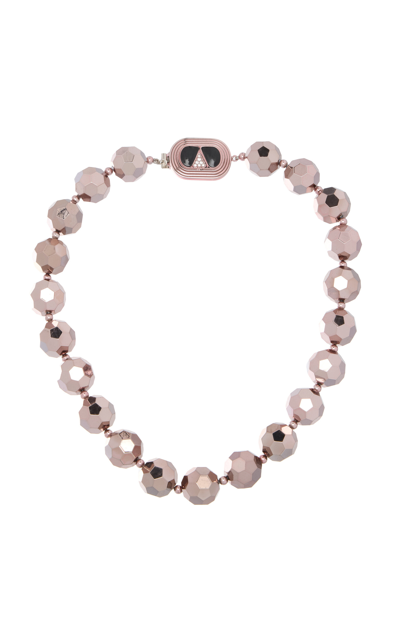 Valentino Garavani Ovalette Crystal-embellished Necklace In Pink