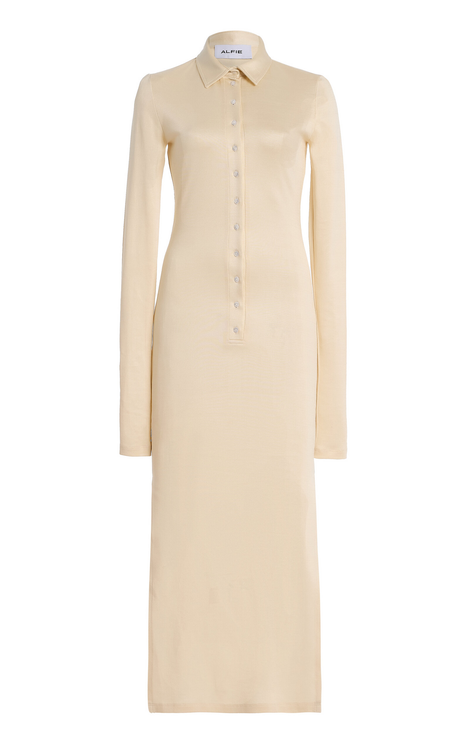 Alfie Polo Stretch-pique Midi Dress In White