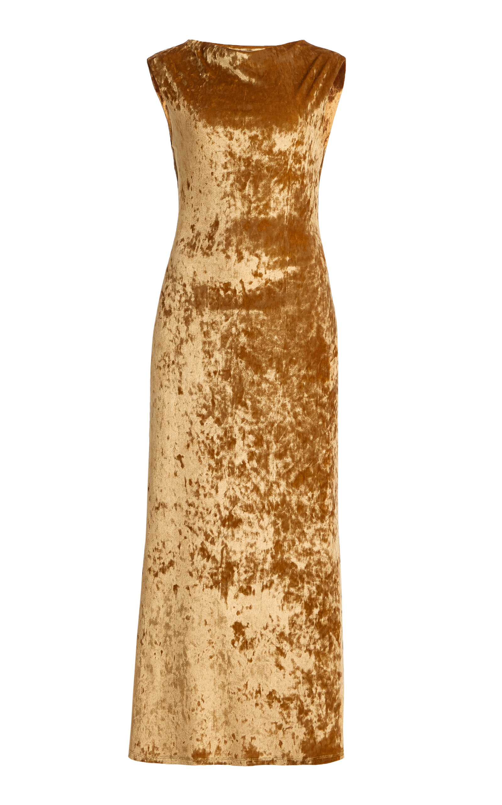 Alfie Maia Stretch-velvet Midi Dress In Gold