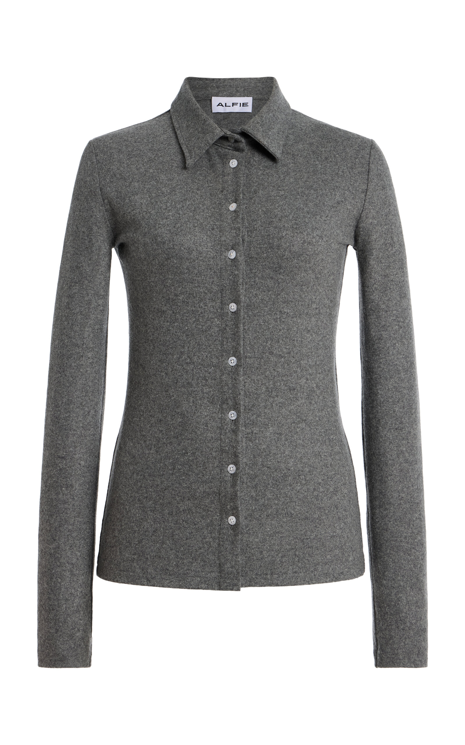 Alfie Le Polo Knit Top In Gray