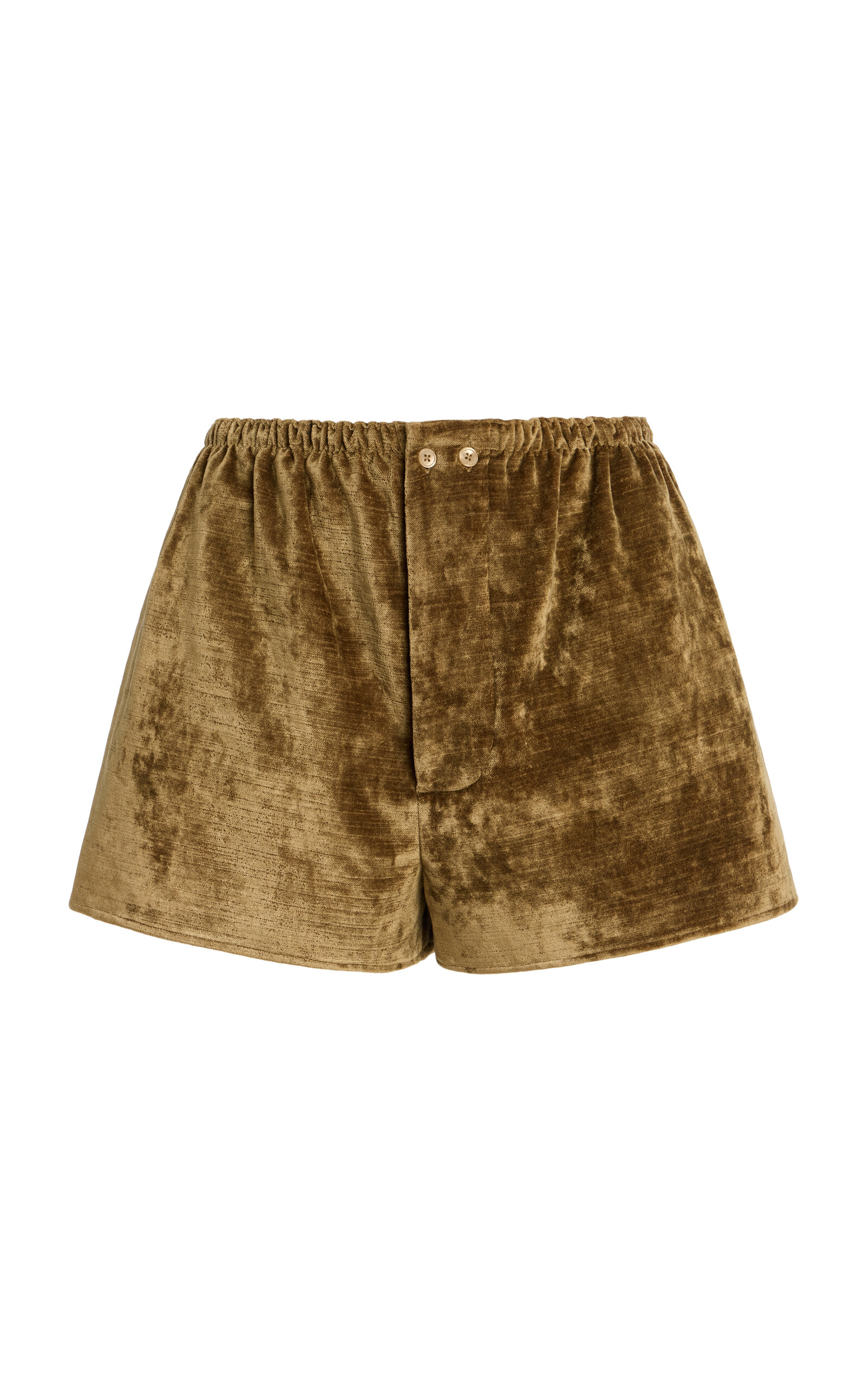 Alfie Boxer Crushed Velour Shorts In Brown