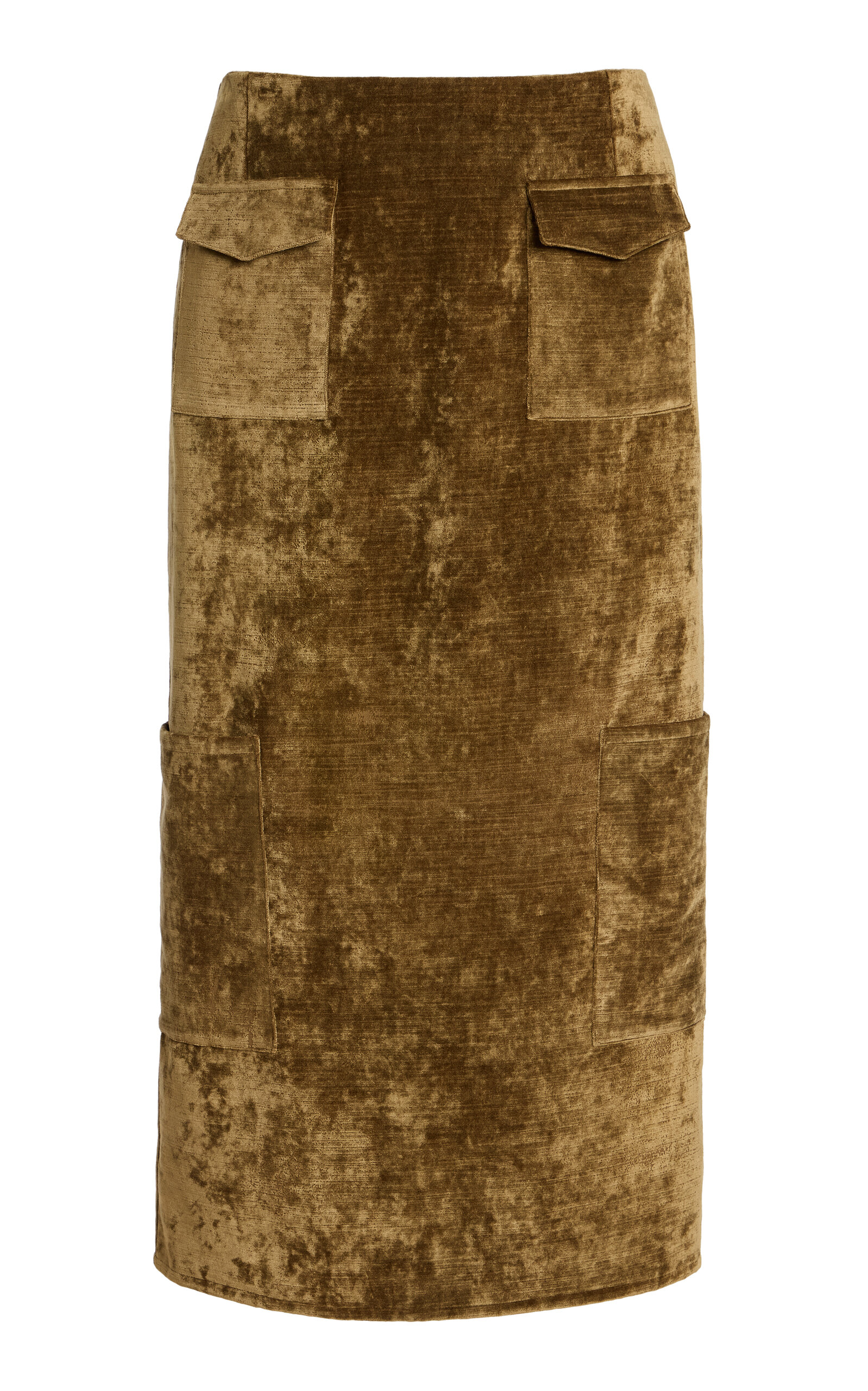 Alfie Valleta Velour Midi Skirt In Brown