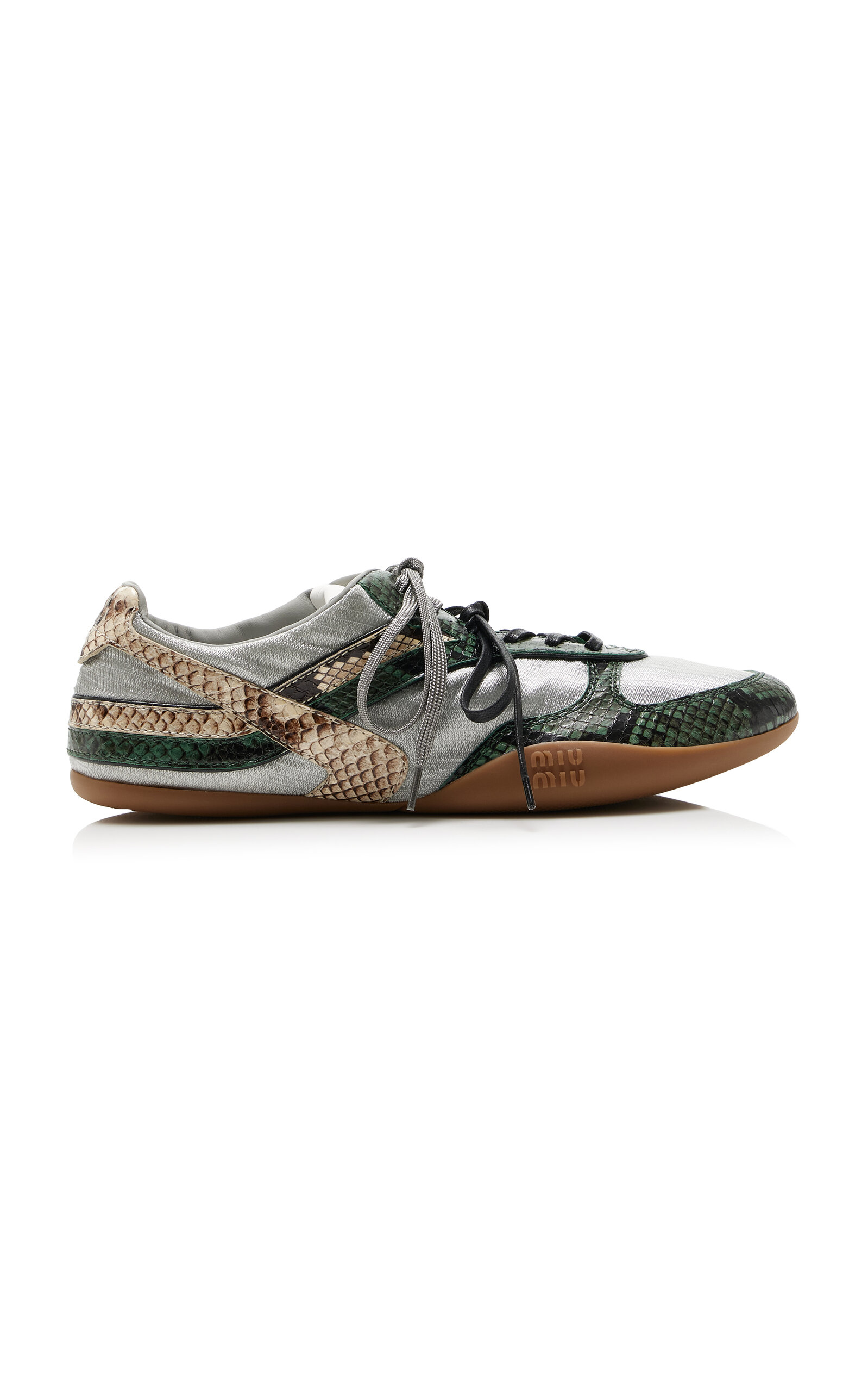 Miu Miu Snake-Effect Nylon Sneakers