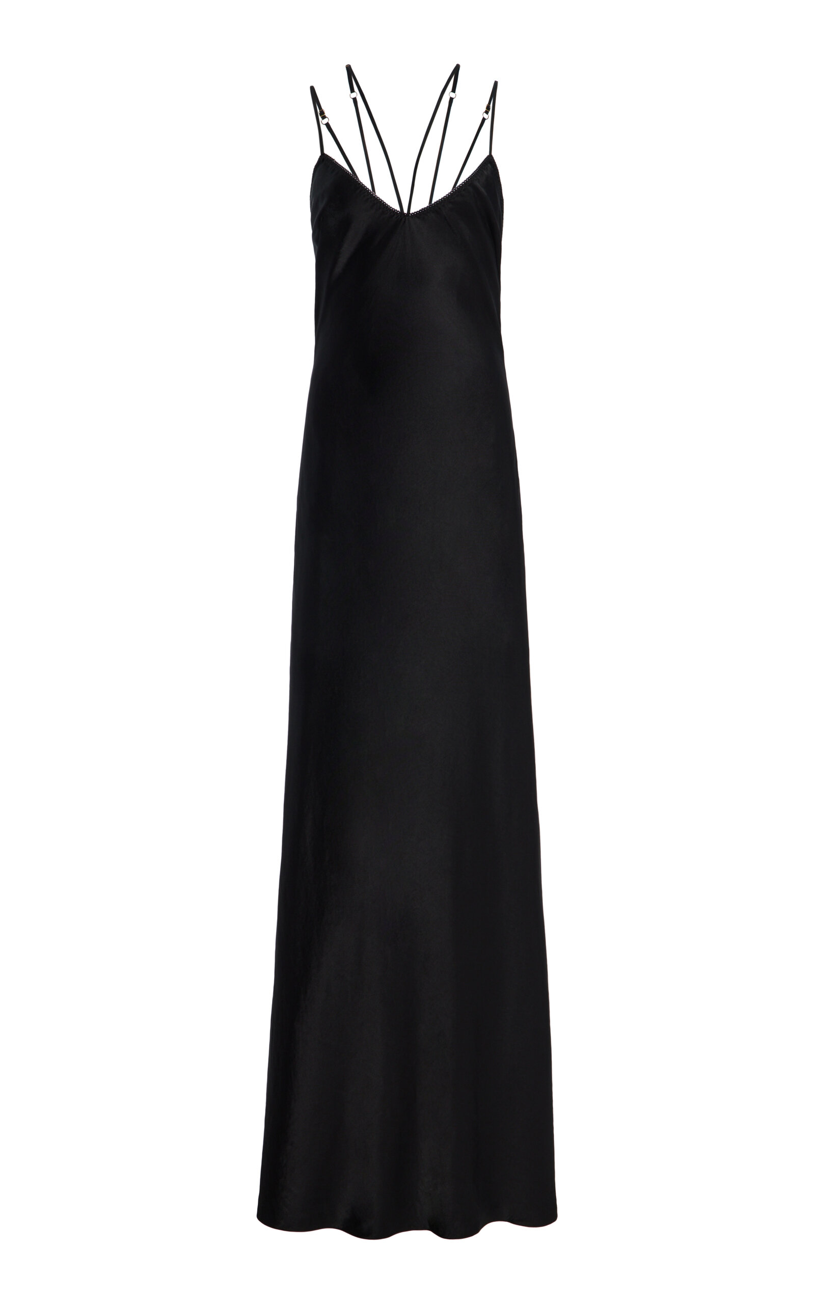 Anna October Natalie Open-Back Satin Maxi Slip Dress