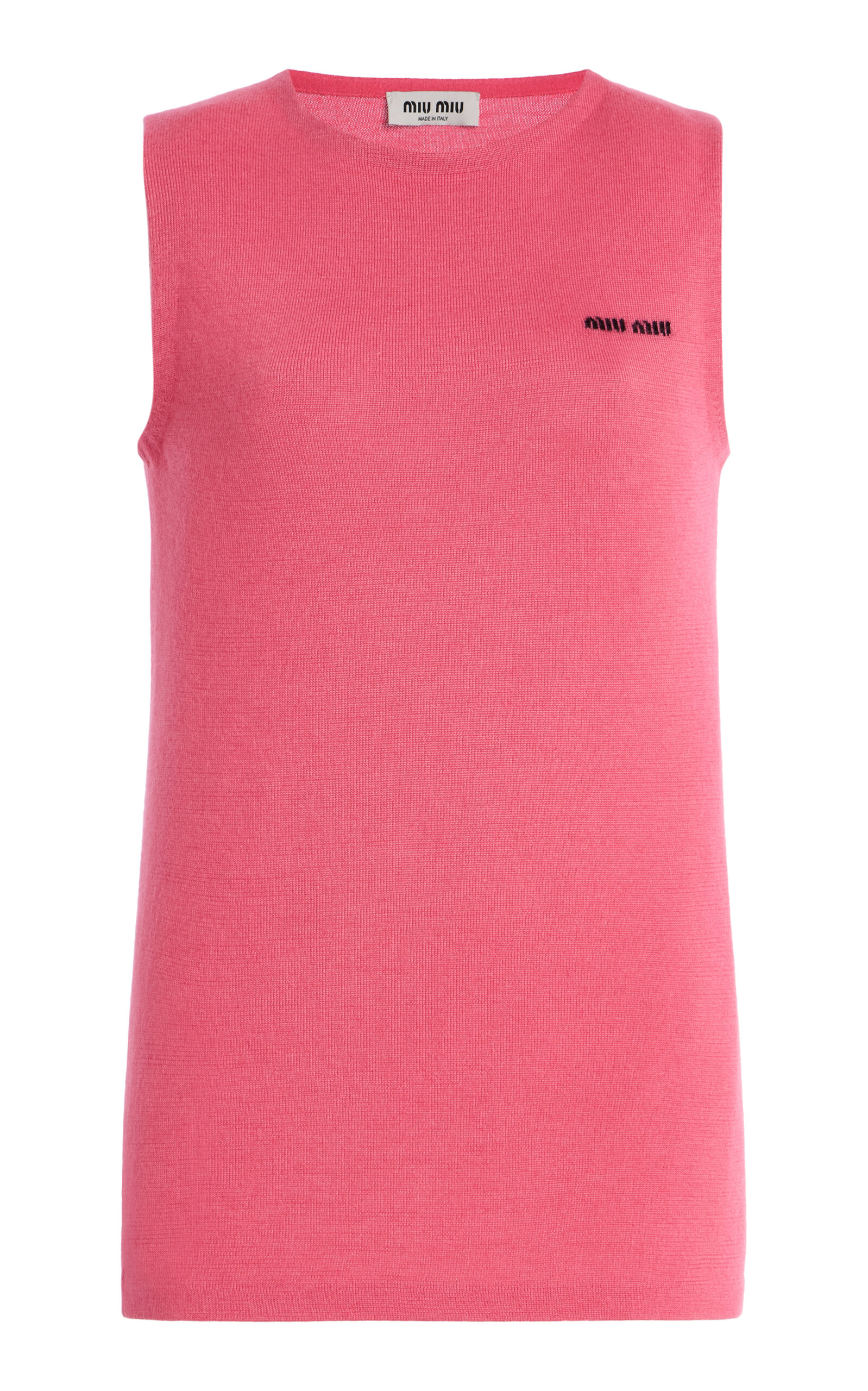 Miu Miu Cashmere-silk Sleeveless Sweater In Pink
