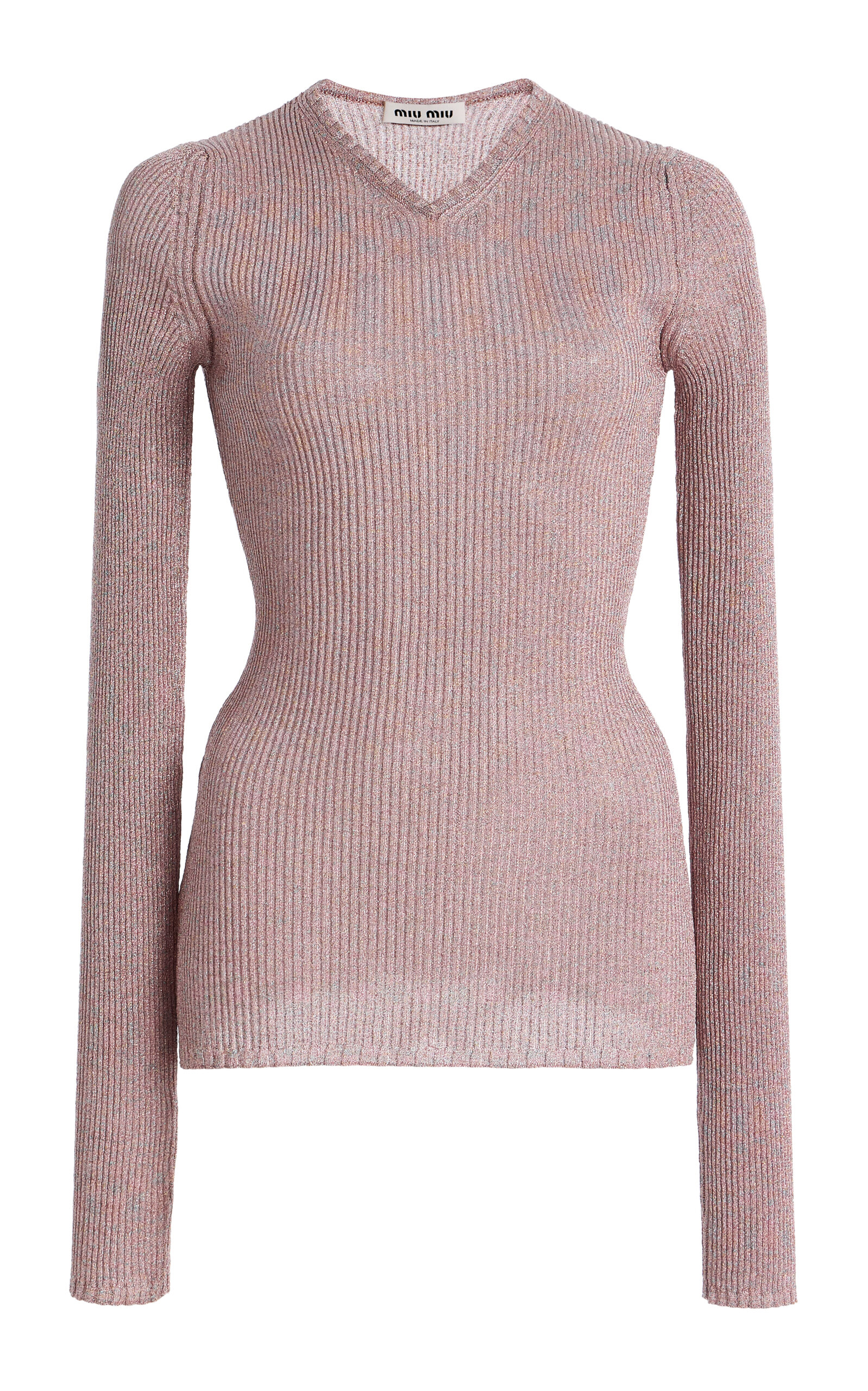 Miu Miu Metallic-Knit Top