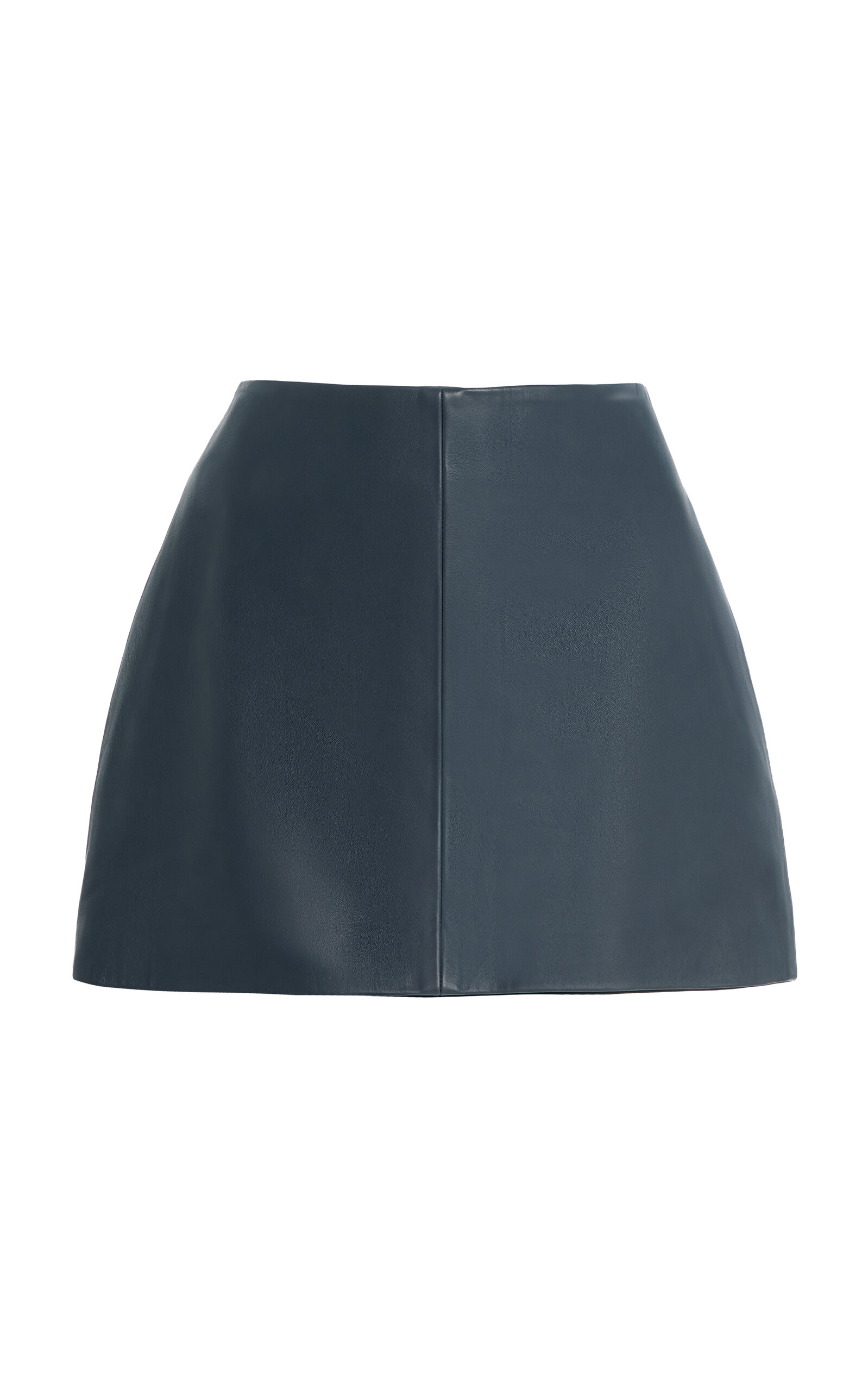 St Agni Exclusive Leather Mini Skirt In Gray