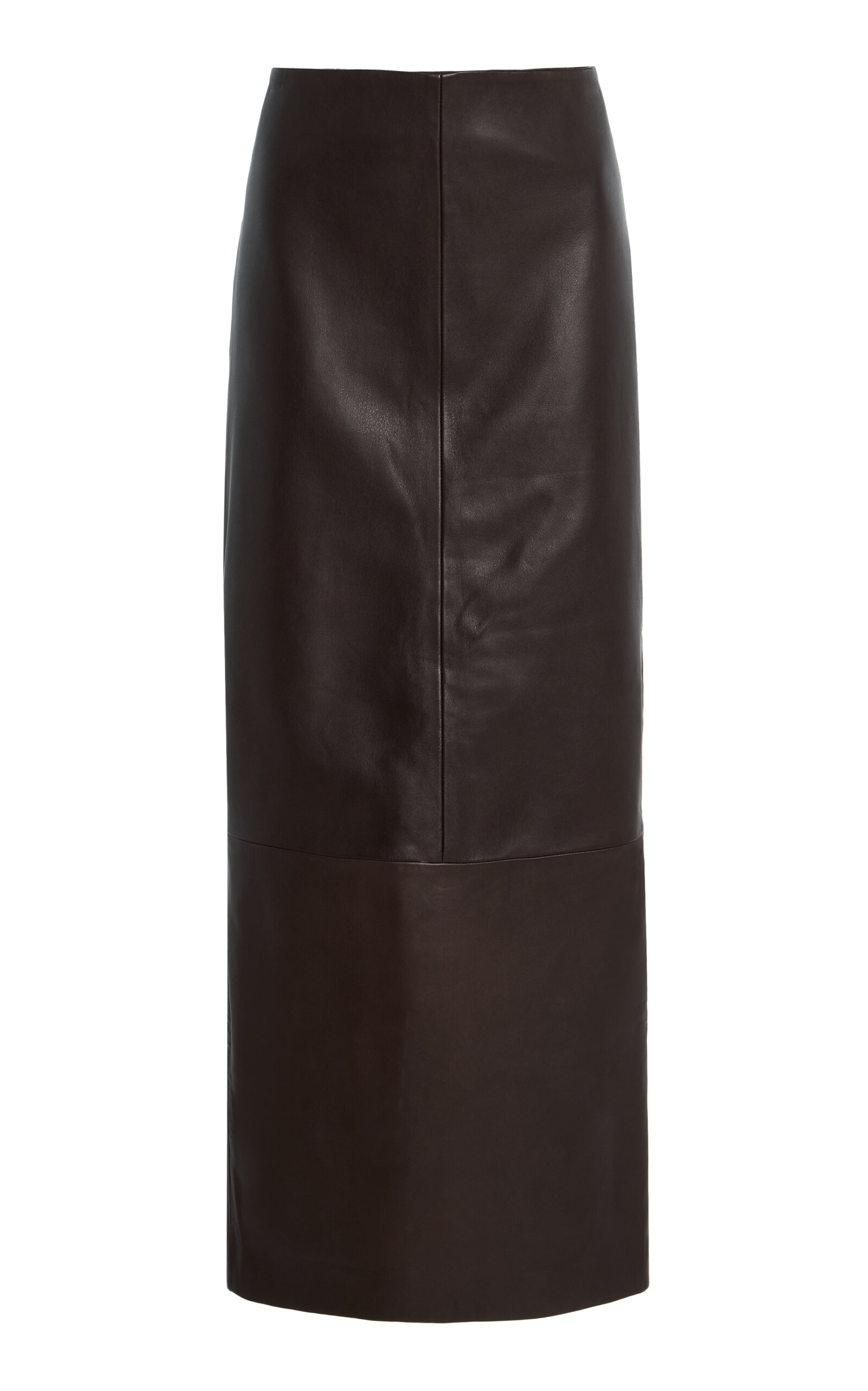 St. Agni Exclusive Leather Maxi Column Skirt