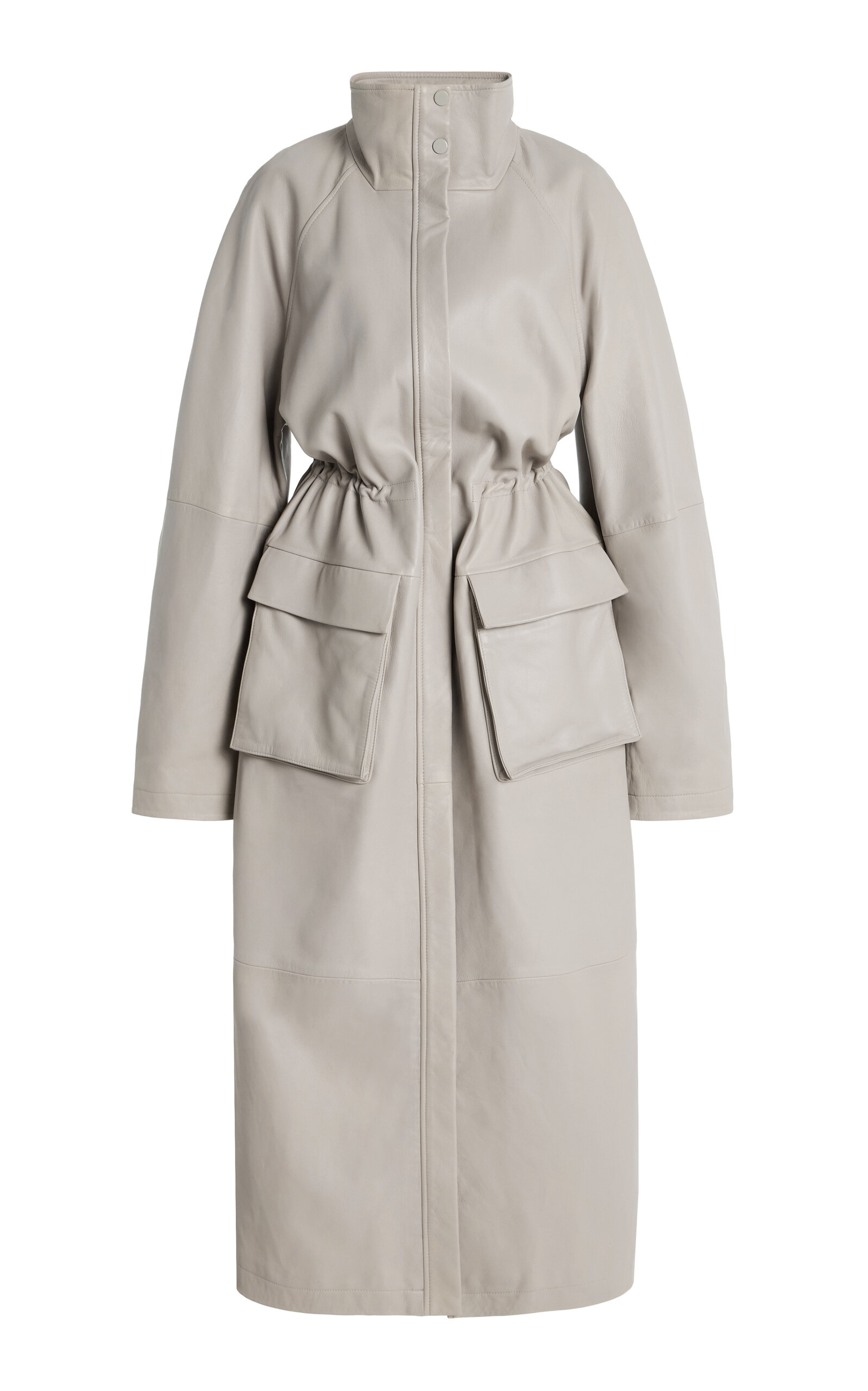 St Agni Exclusive Leather Parka In Silver
