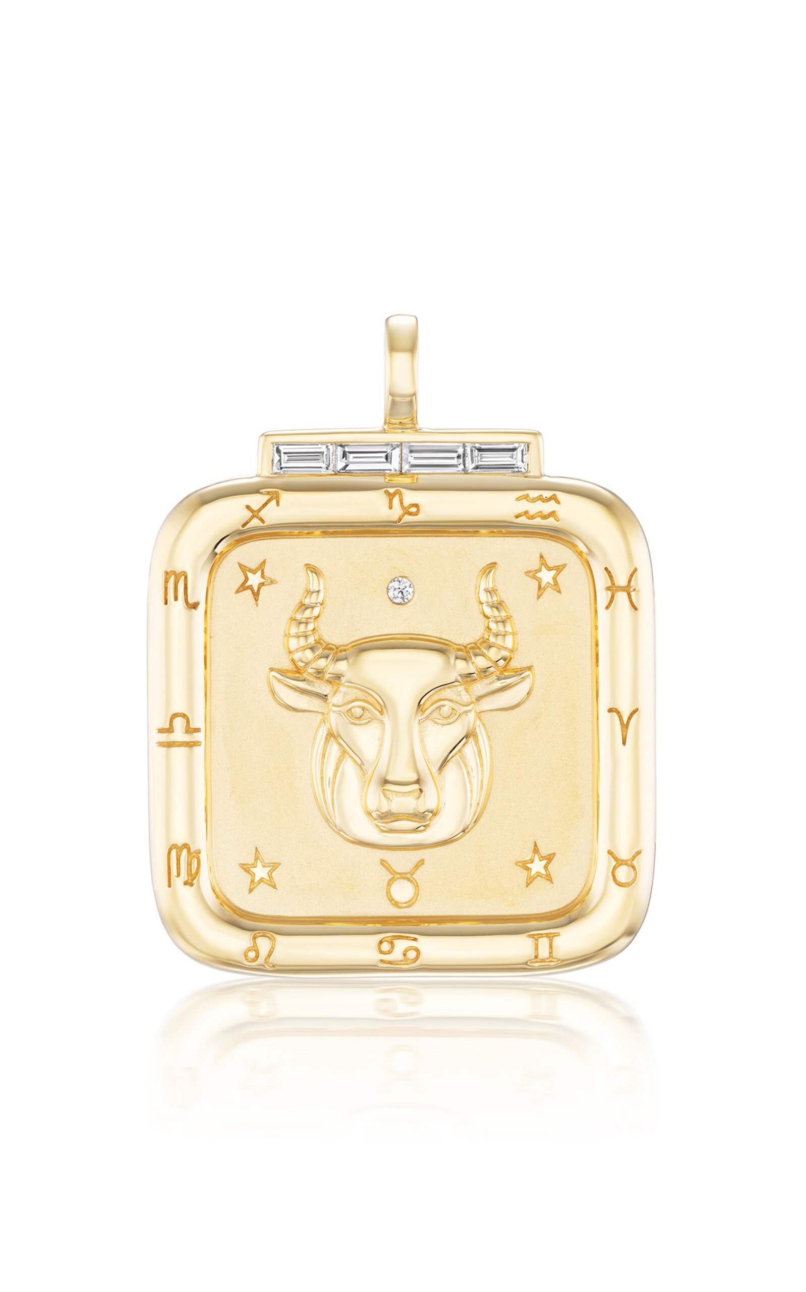 18K Yellow Gold Taurus Zodiac Pendant