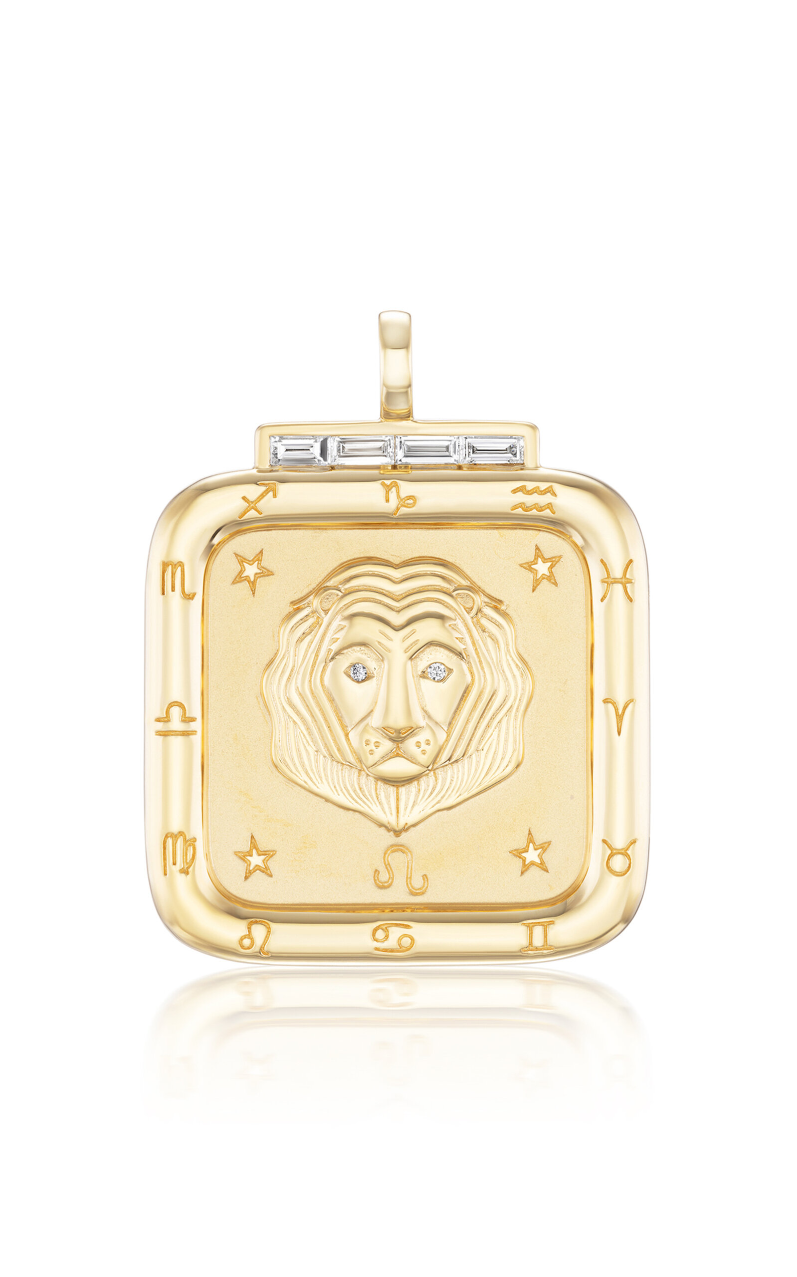 18K Yellow Gold Leo Zodiac Pendant