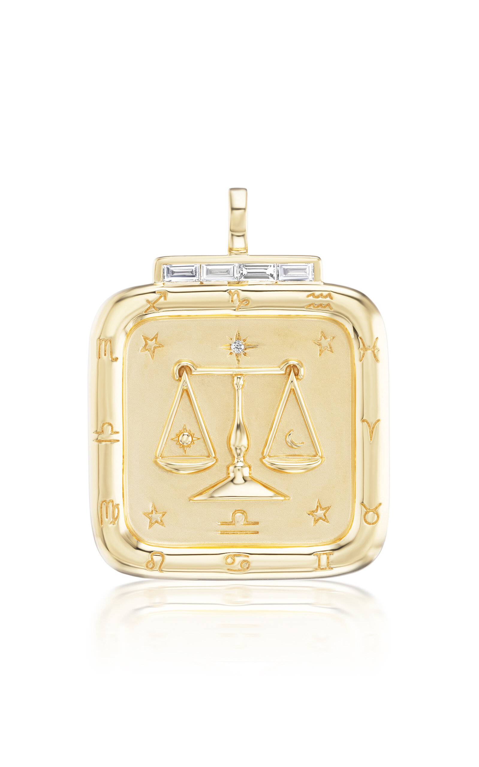 18K Yellow Gold Libra Zodiac Pendant