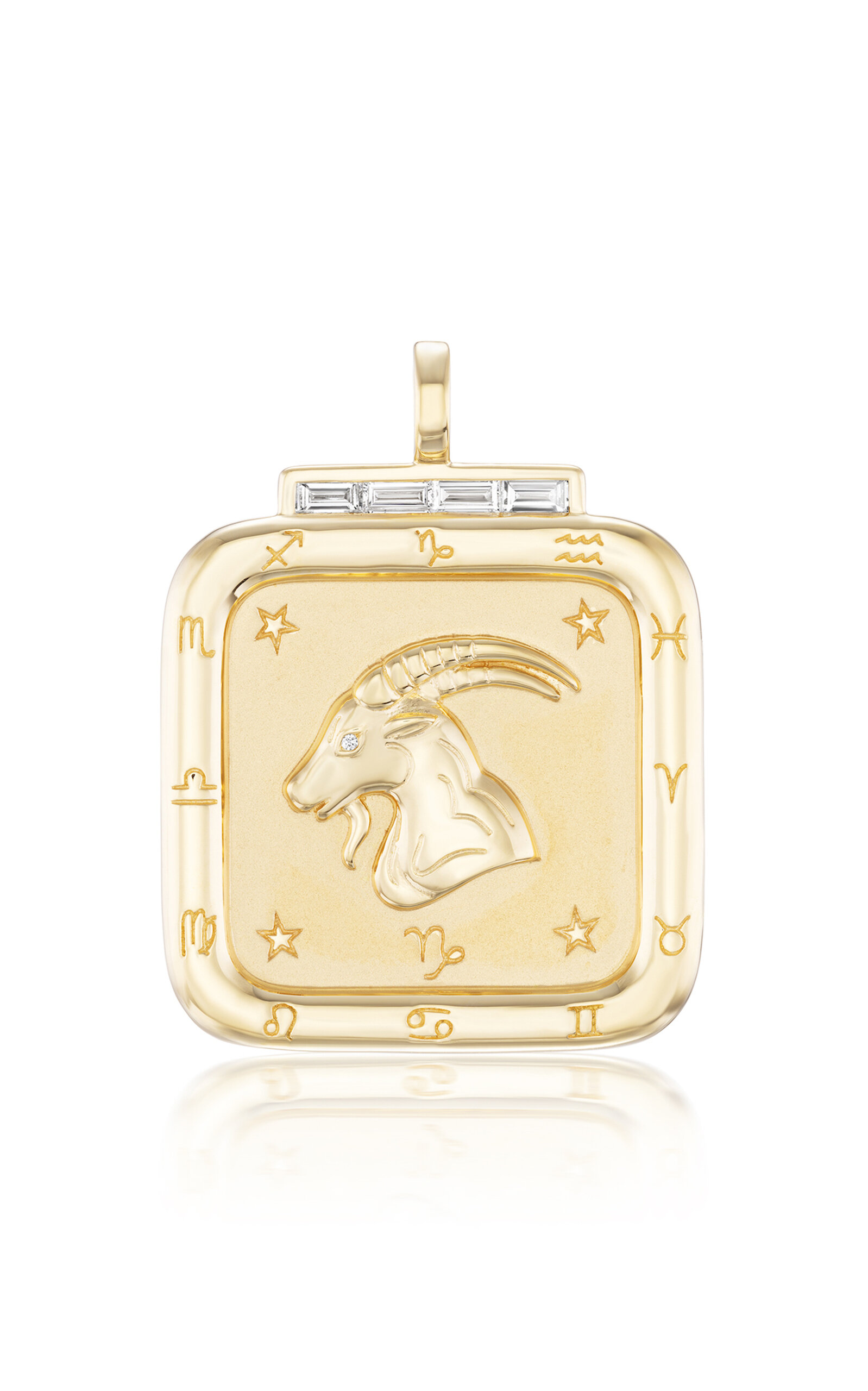18K Yellow Gold Capricorn Zodiac Pendant