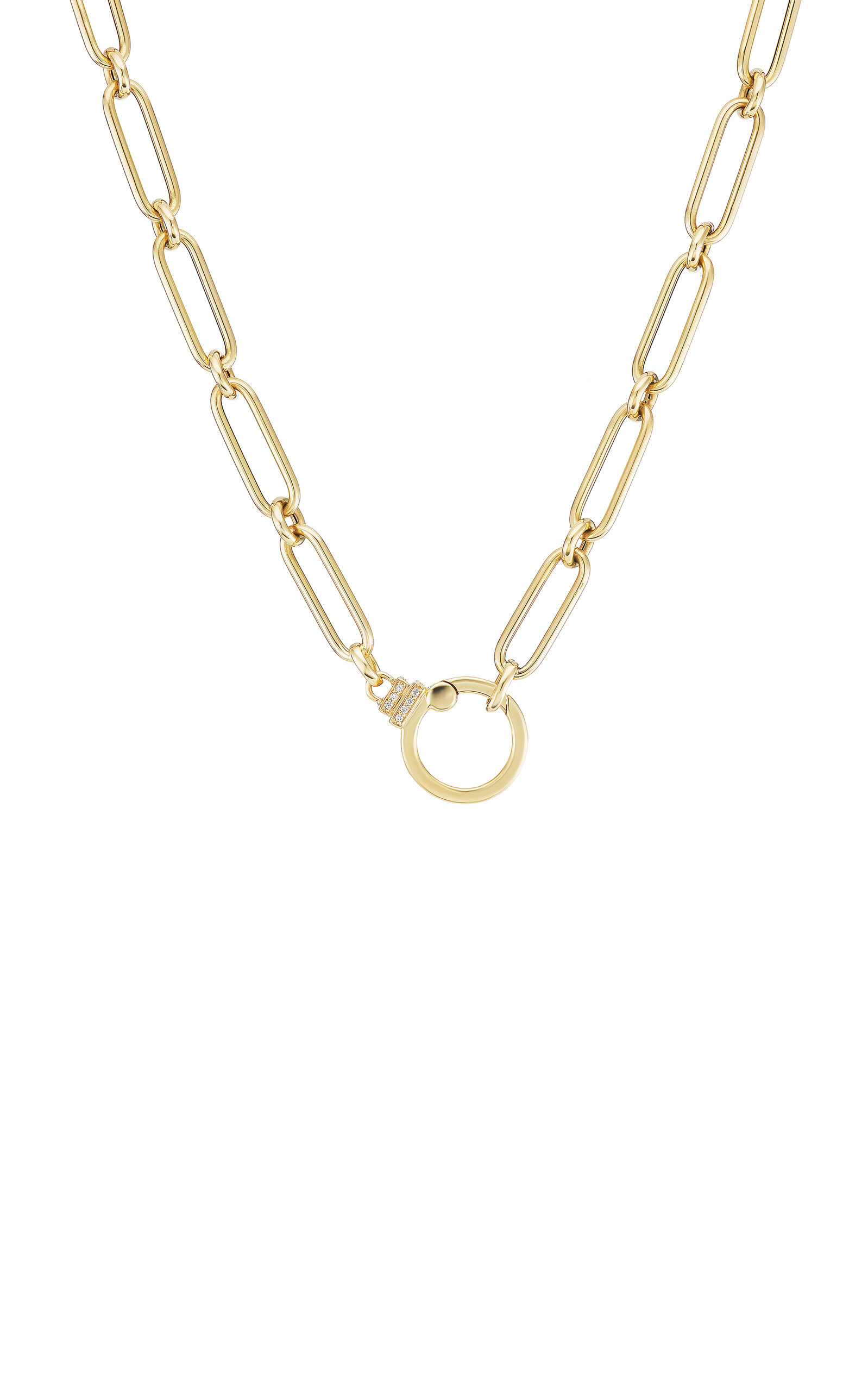18K Yellow Gold Oval Round Chain