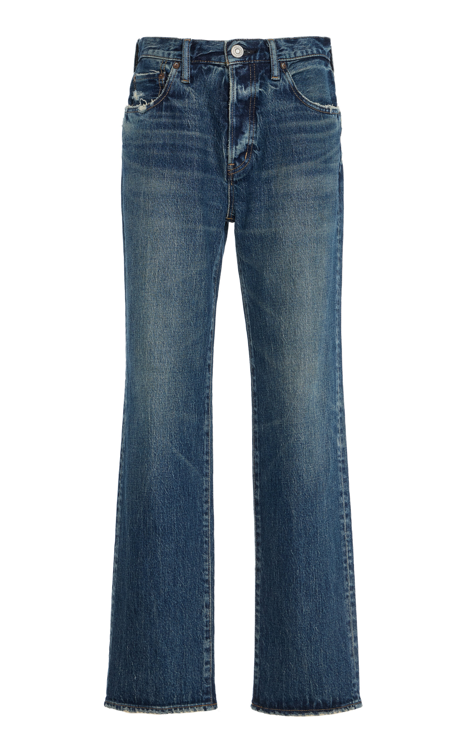 Moussy Vintage Wiley Mid-rise Straight-leg Jeans In Blue
