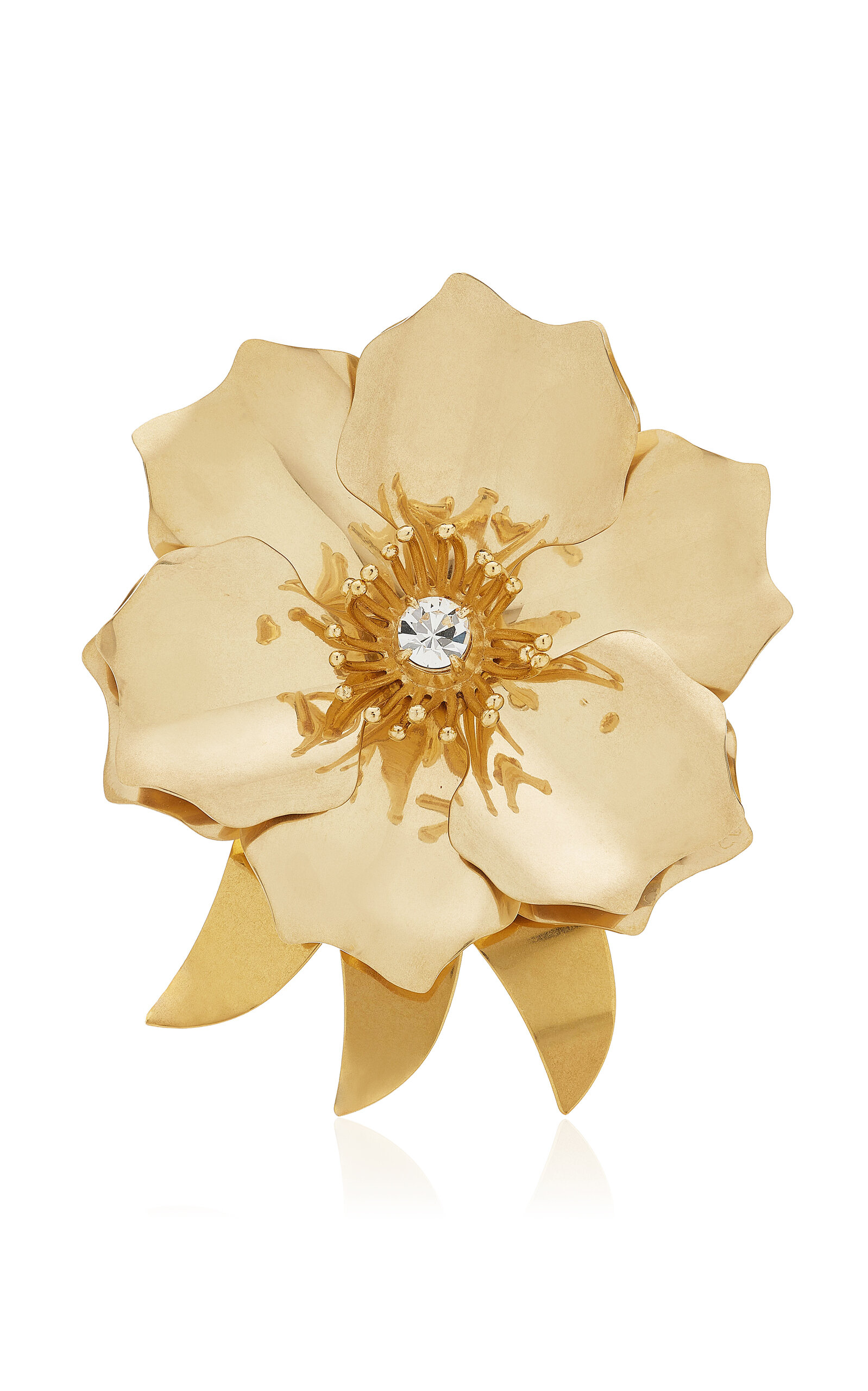 Miu Miu Gold-Tone Flower Brooch