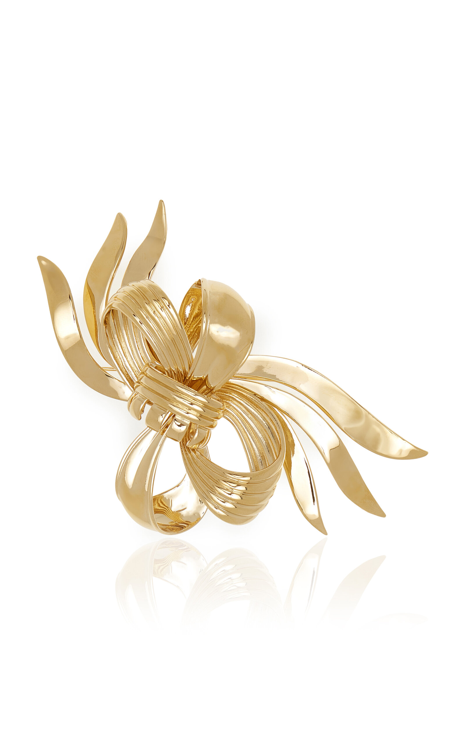 Miu Miu Gold-Tone Bow Brooch - Gold - OS
