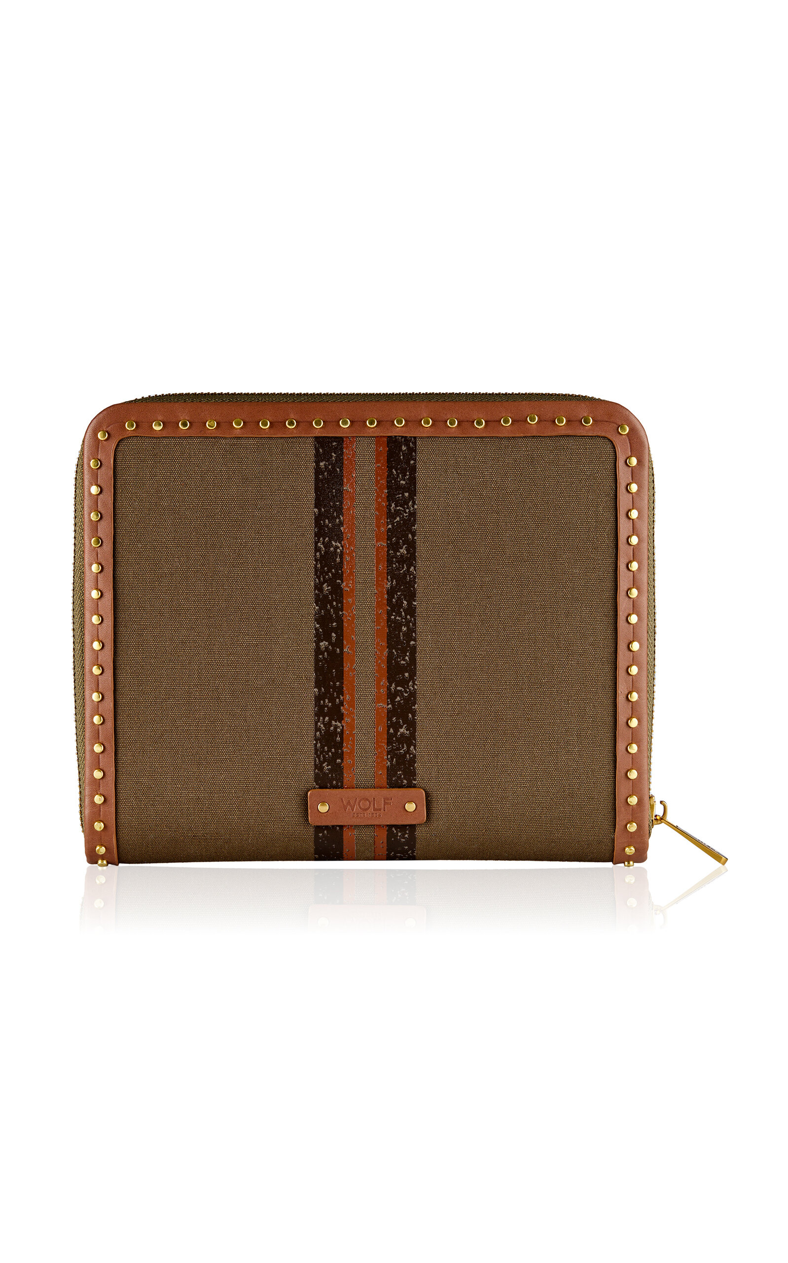 Wolf Ida Travel Zip Jewelry Portfolio In Khaki