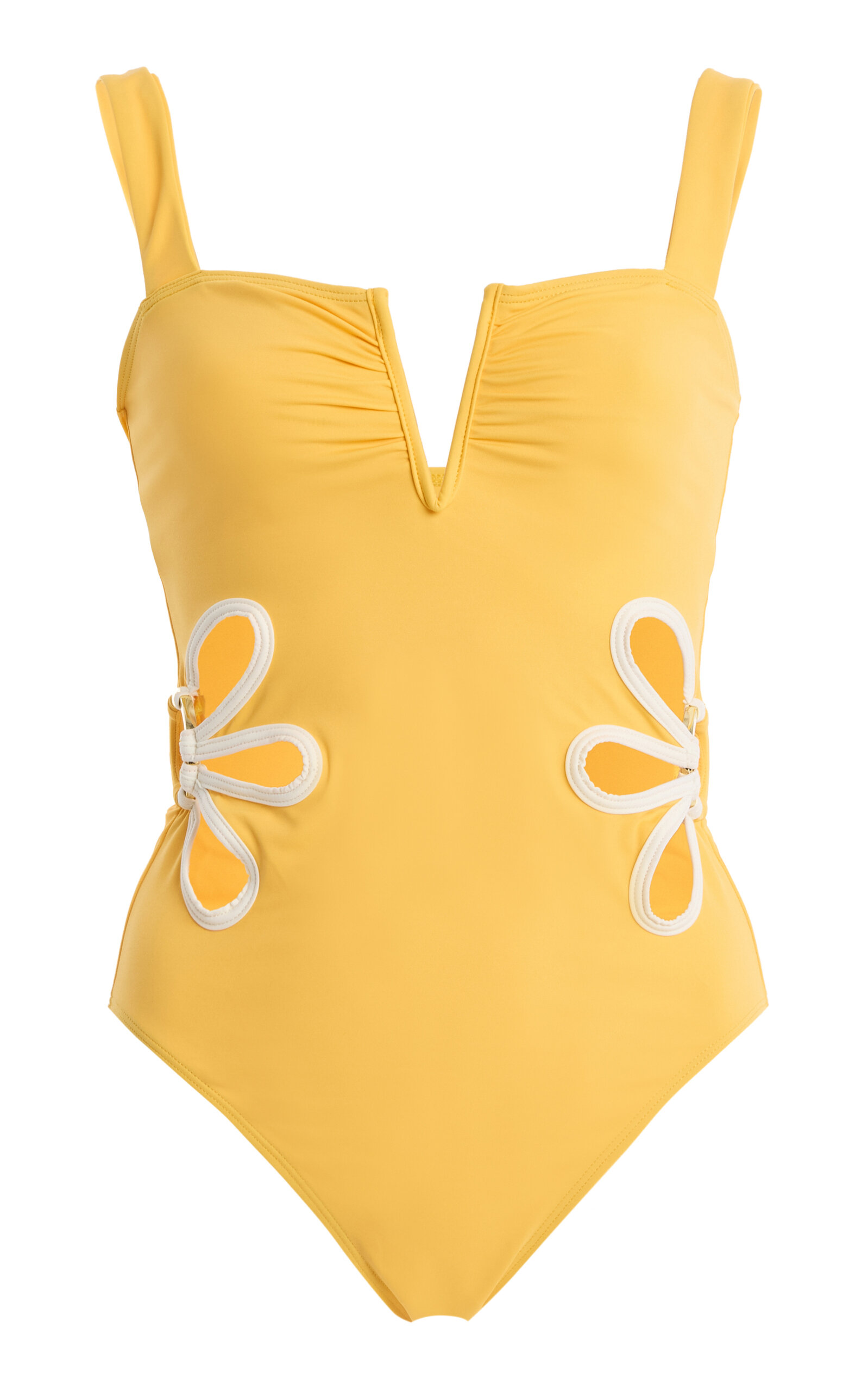 FOLLOW SUIT Exclusive The Flora Cutout One-Piece Swimsuit - Yellow