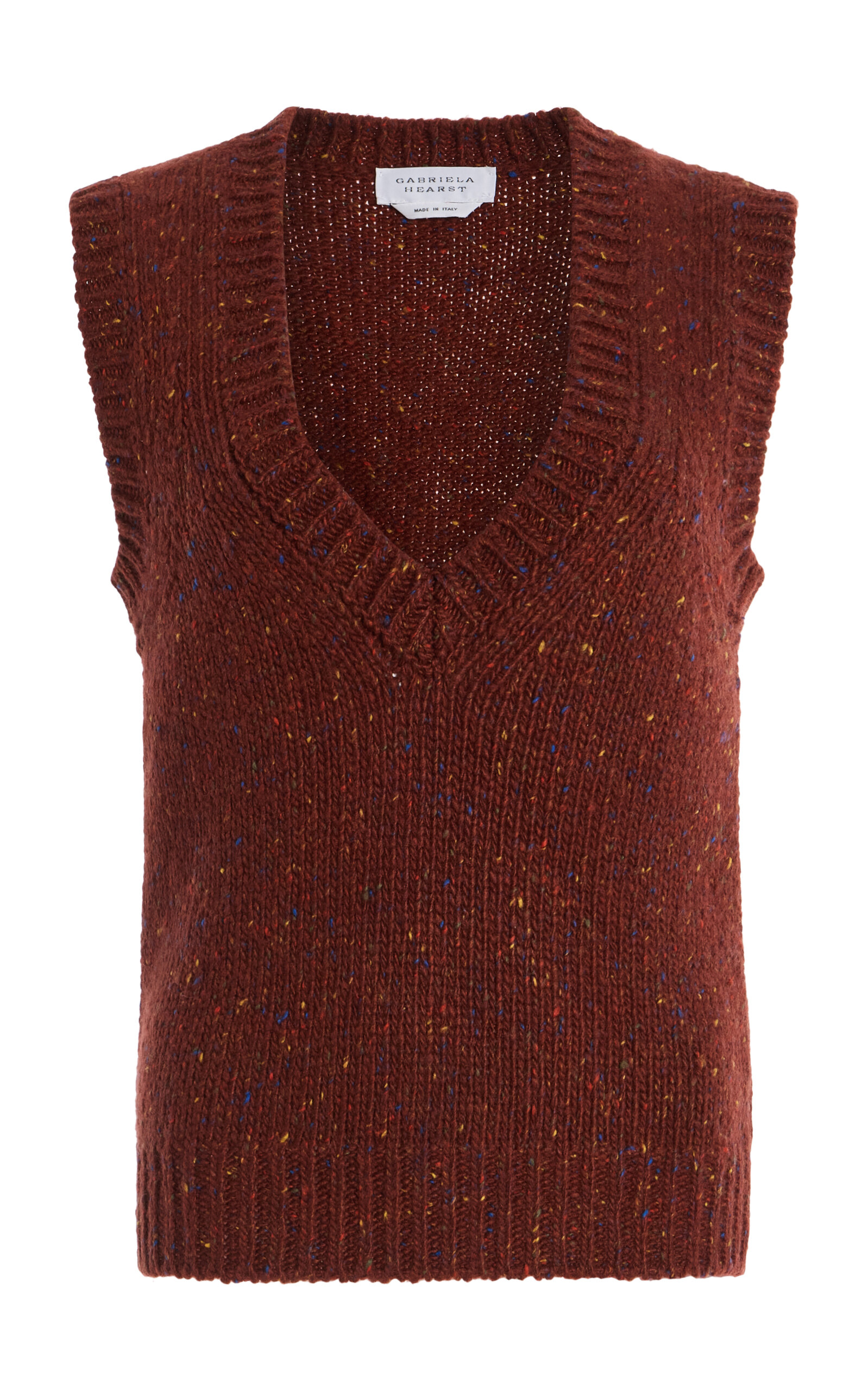 Gabriela Hearst Solomon Knit Vest In Burnt Sienna Multi Speckle Cashmere In Brown