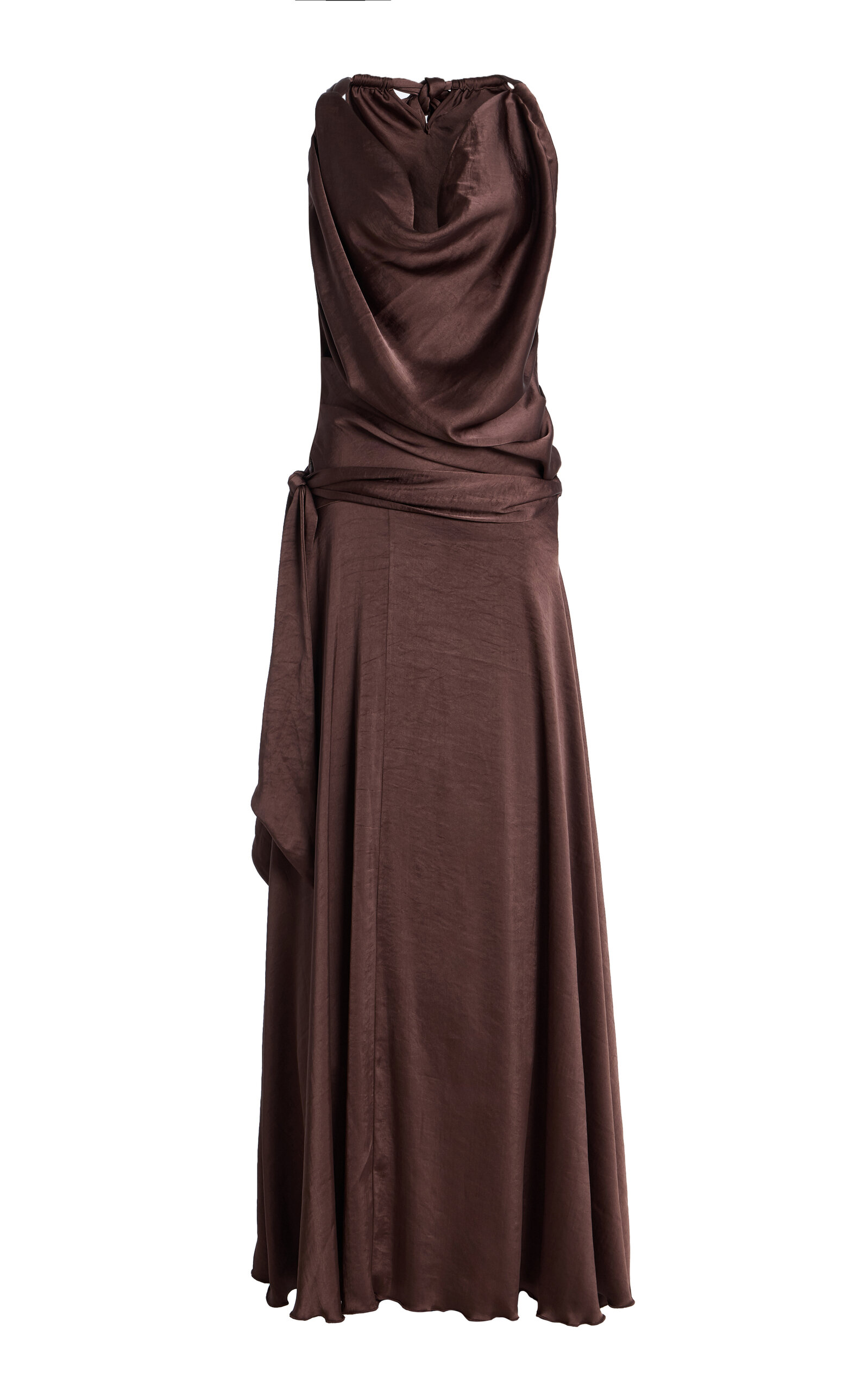 SIEDRÉS Exclusive Nesta Draped Devoré Chiffon Maxi Dress