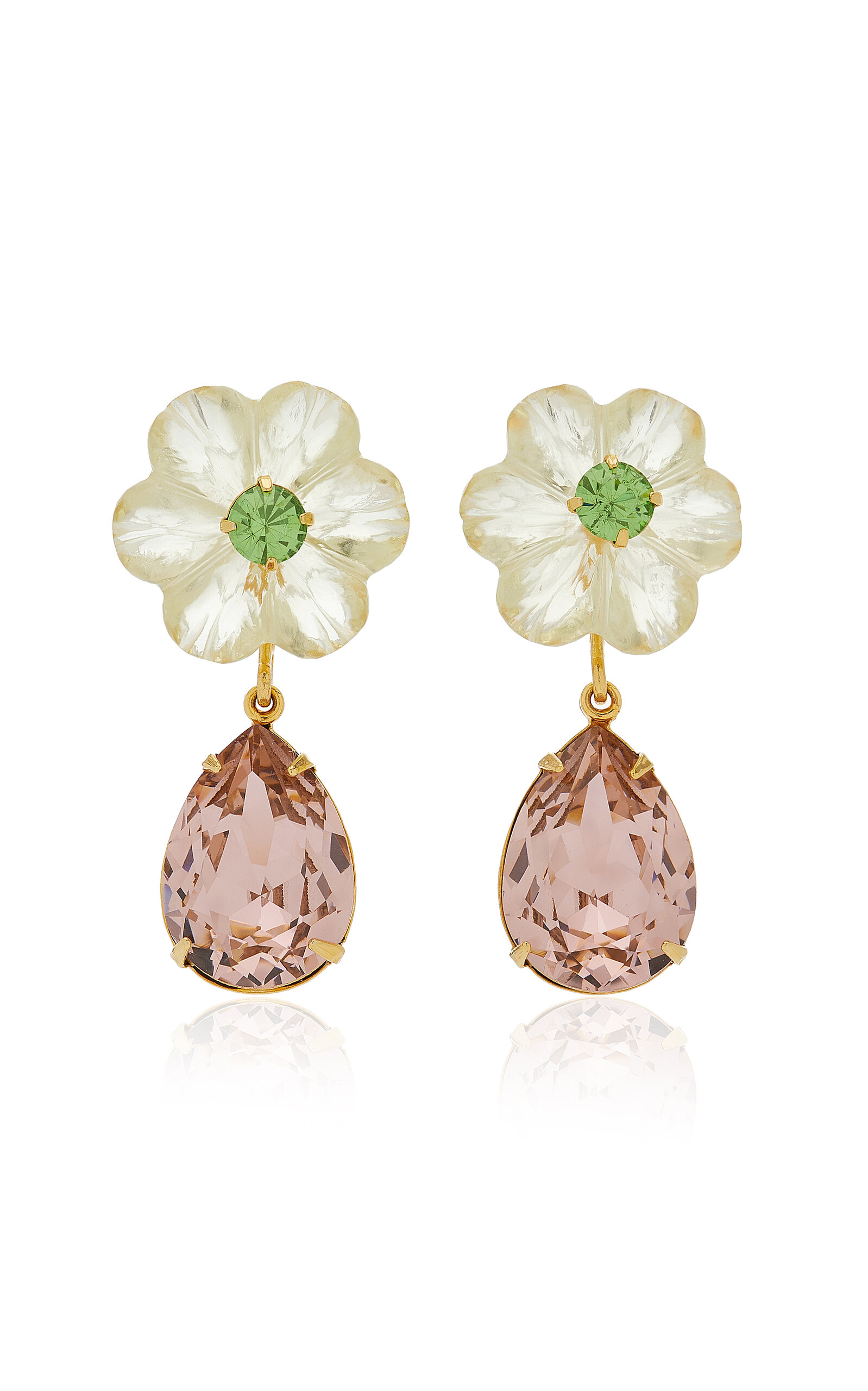 Jennifer Behr Juna Flower-drop Earrings In Pink