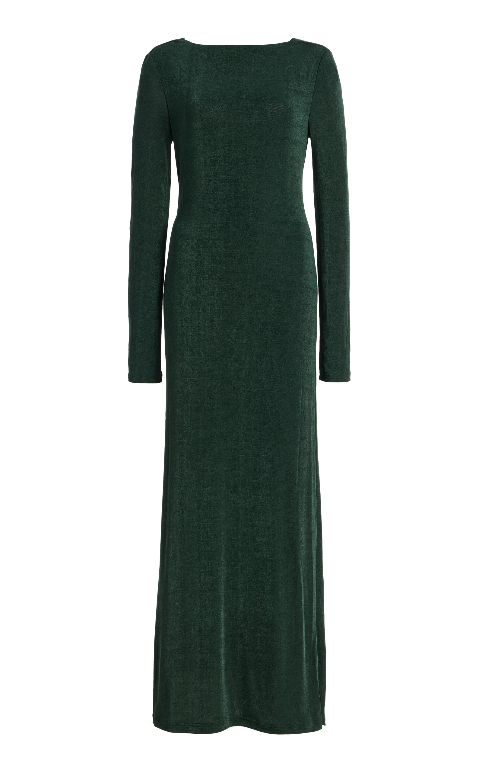 Significant Other Luna Draped Jersey Open-back Maxi Dress In Green