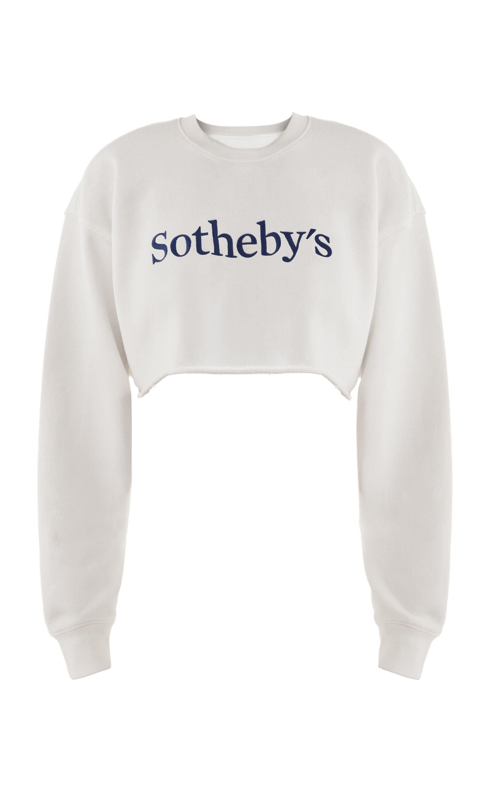 FRAME x Sotheby's Cropped Cotton Sweatshirt - Ivory
