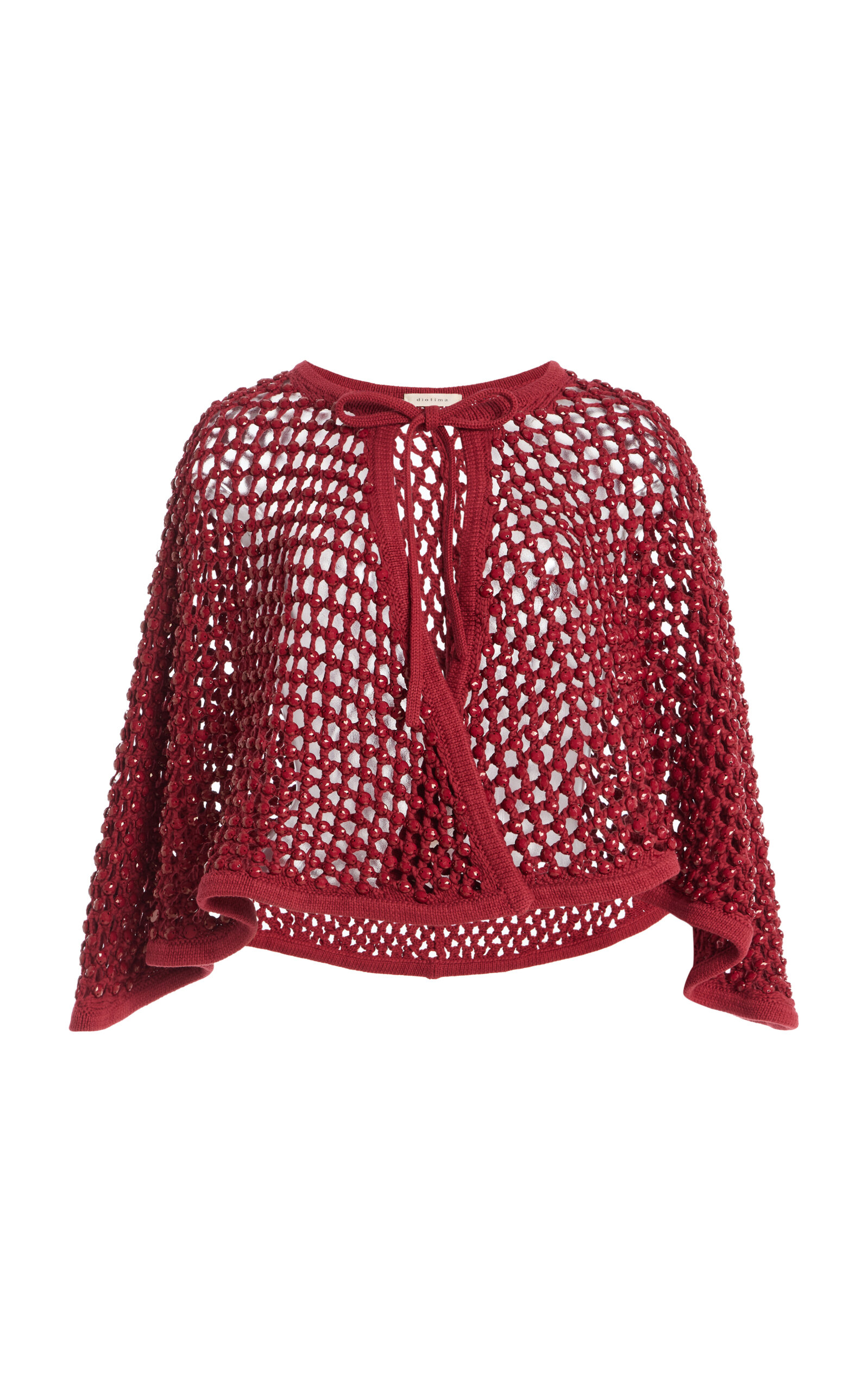 Diotima Exclusive Crystal-embellished Knit Capelet In Red