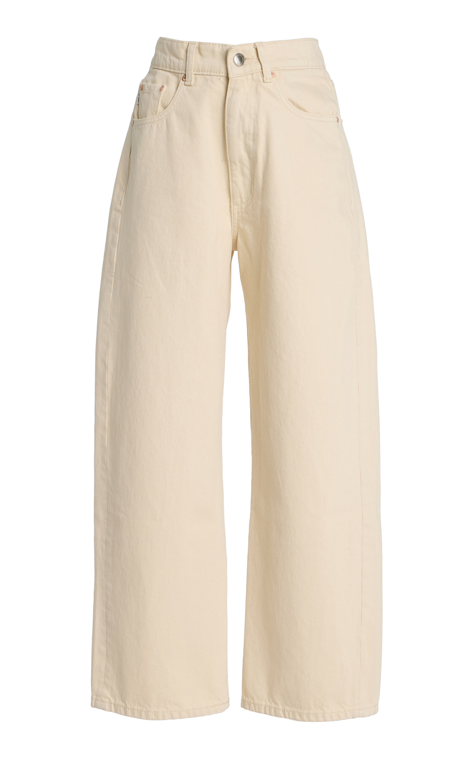 DL1961 Taylor Rigid Ultra-High Barrel-Leg Jeans - Ivory