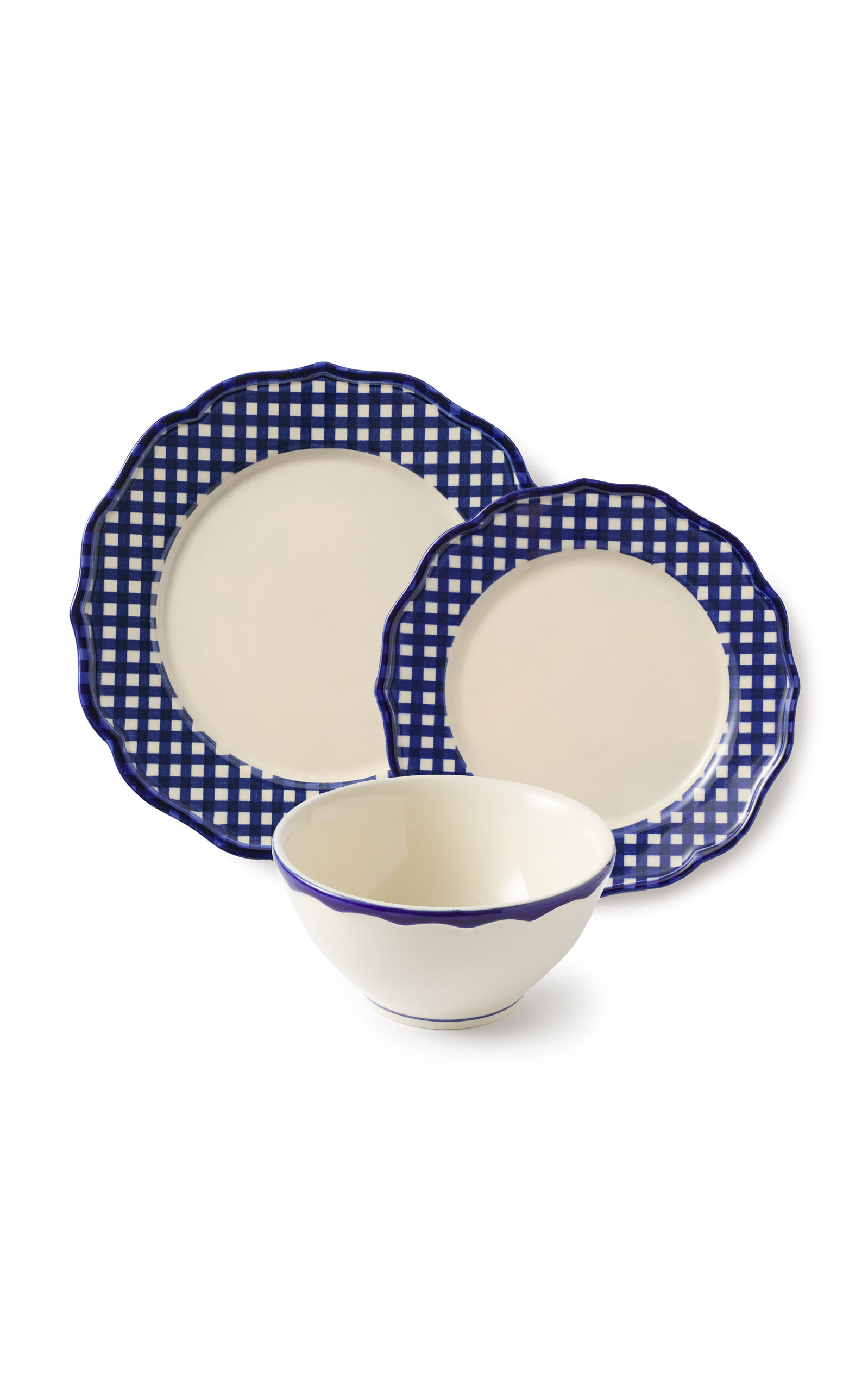 Maison Madison Set-of-twelve Beatrix Plate And Bowl Set In Blue
