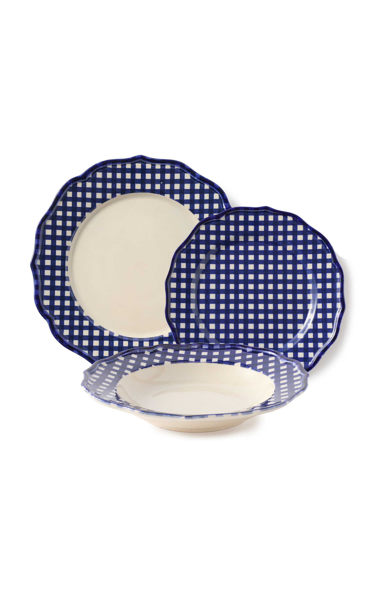 Maison Madison Set-of-twelve Beatrix Plate And Bowl Set In Blue