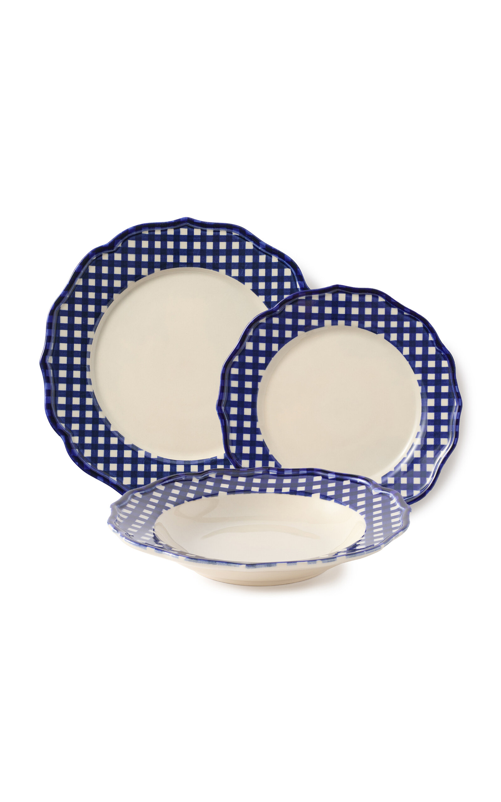 Maison Madison Set-of-twelve Beatrix Plate And Bowl Set In Blue