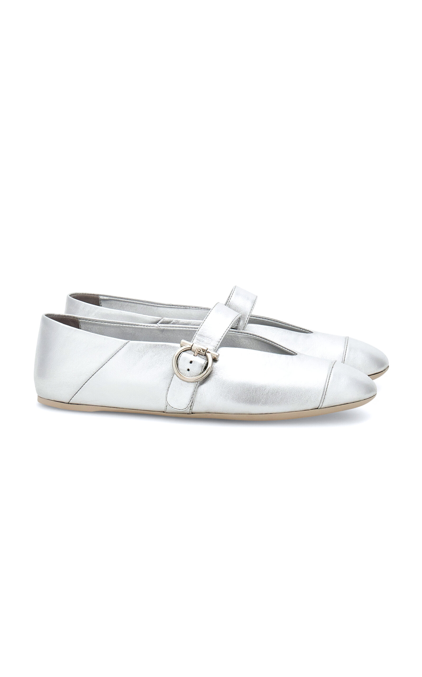 Ferragamo Nena Leather Mary Jane Flats