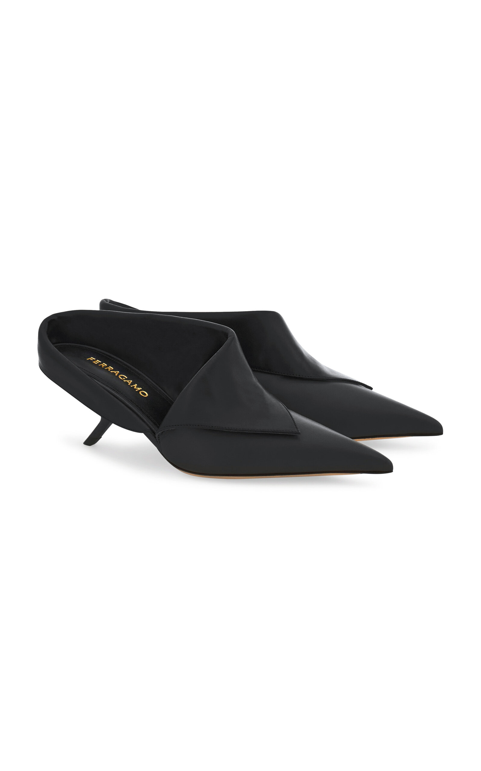 FERRAGAMO LITTYN LEATHER MULES 