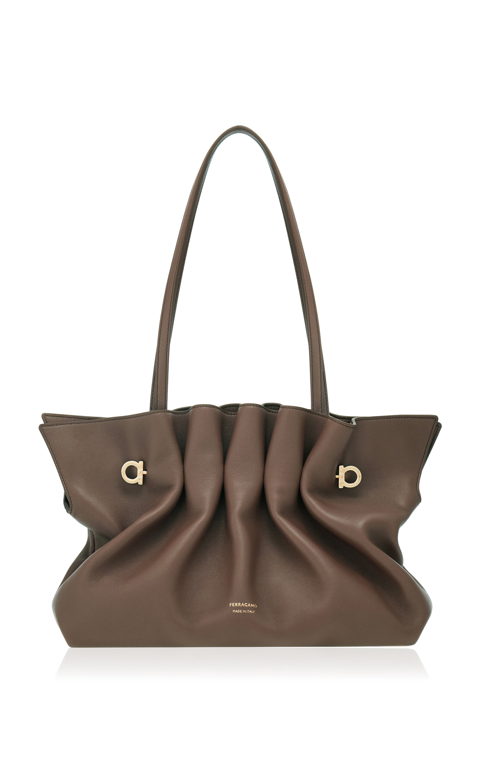 Ferragamo Medium Piercing Leather Shoulder Bag - Moda Operandi