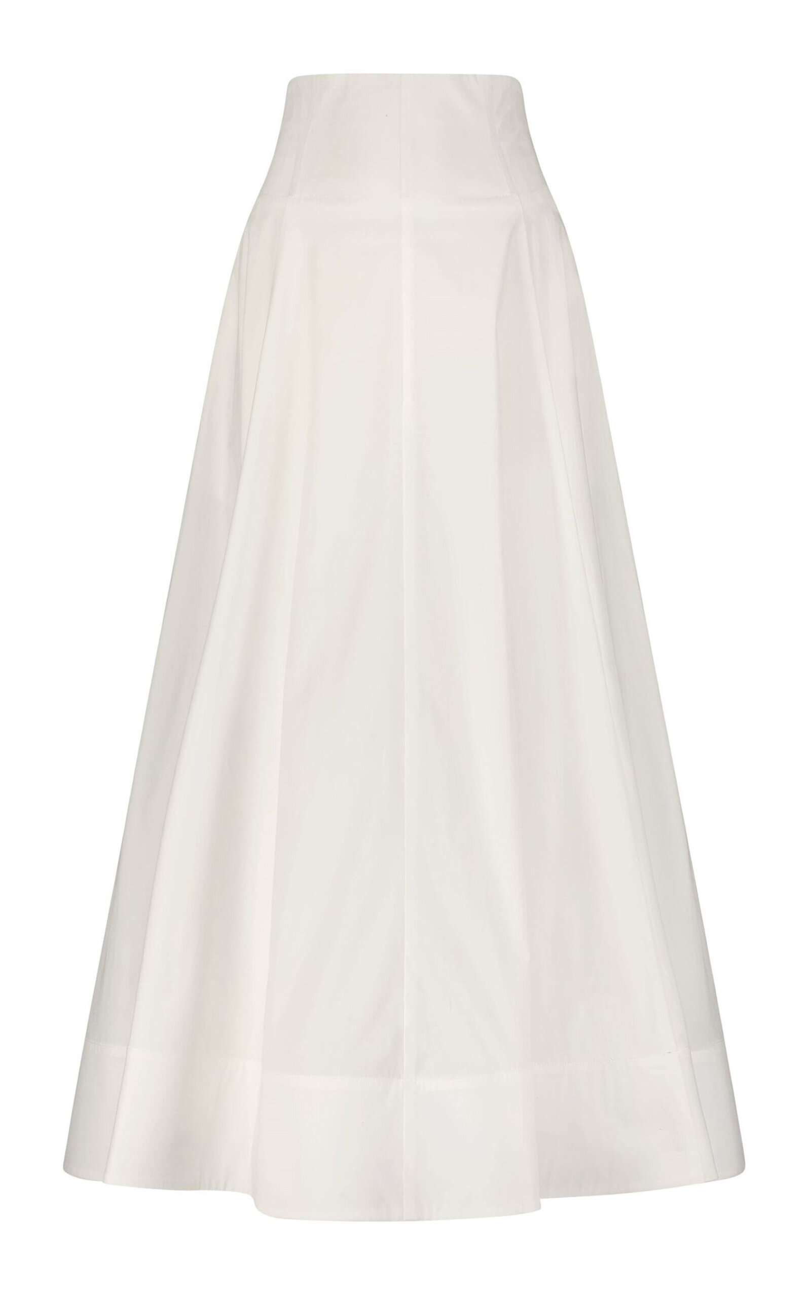 Lela Rose Parker Cotton Poplin Maxi Skirt - Ivory