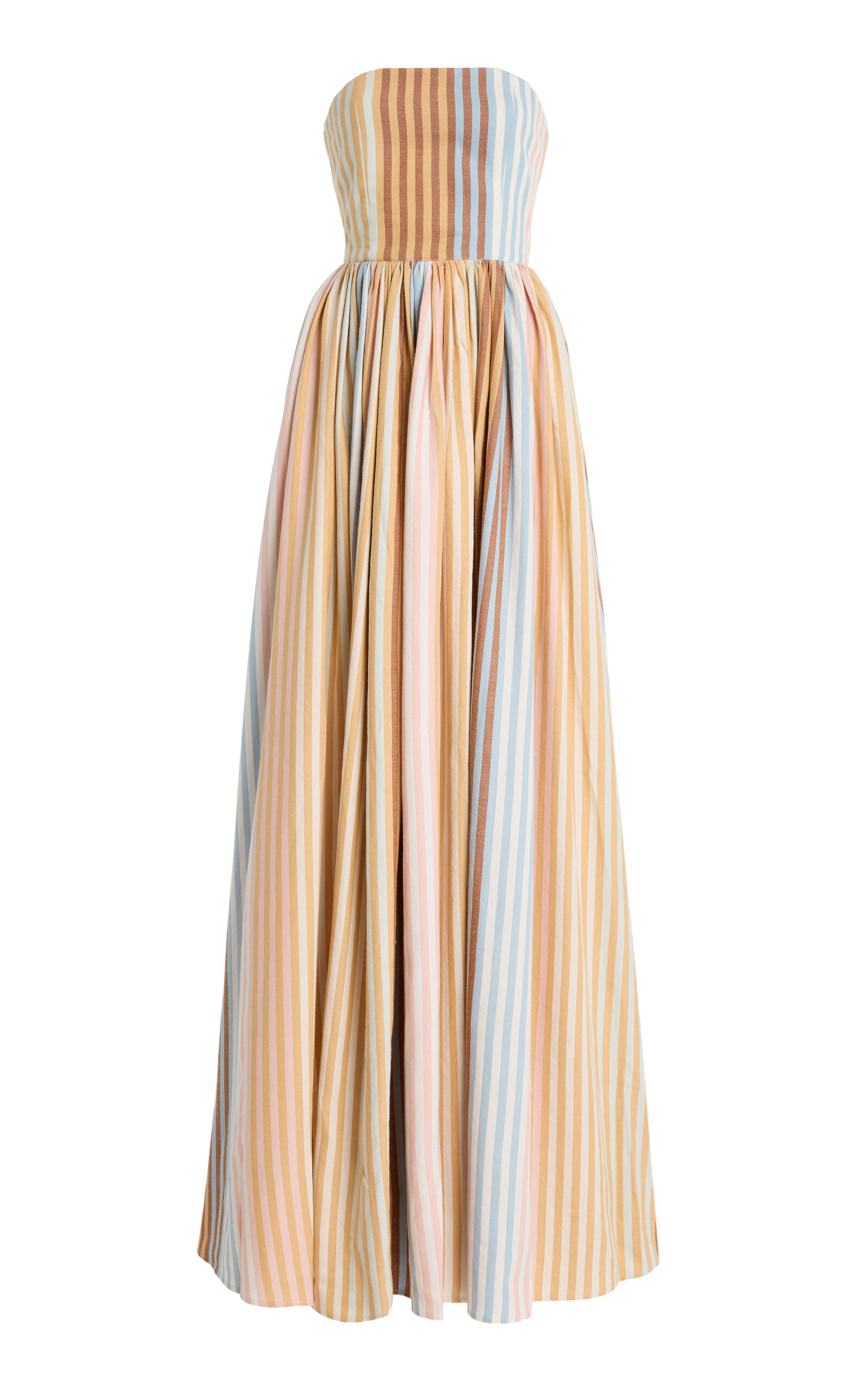 Marrakshi Life The Striped Cotton Corset Maxi Dress