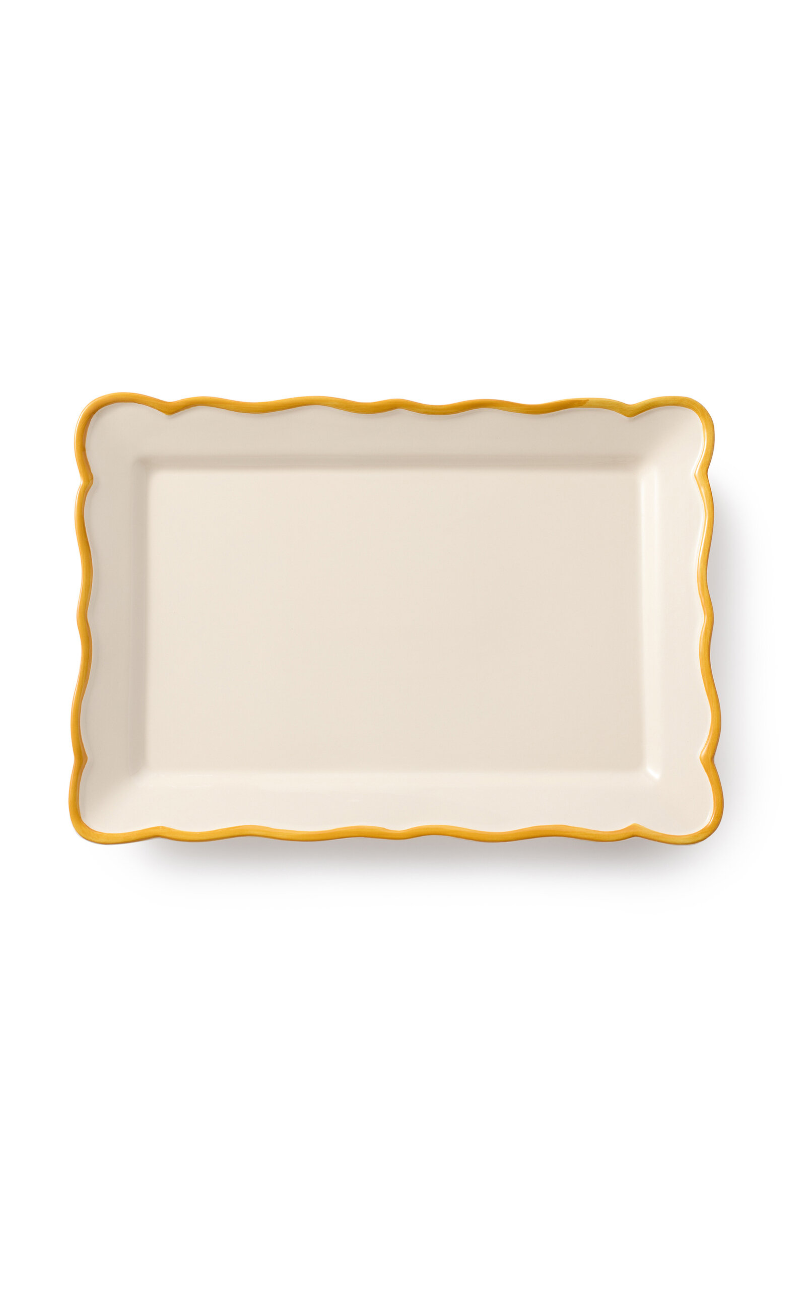 Maison Madison Giovanna Earthenware Platter In Yellow