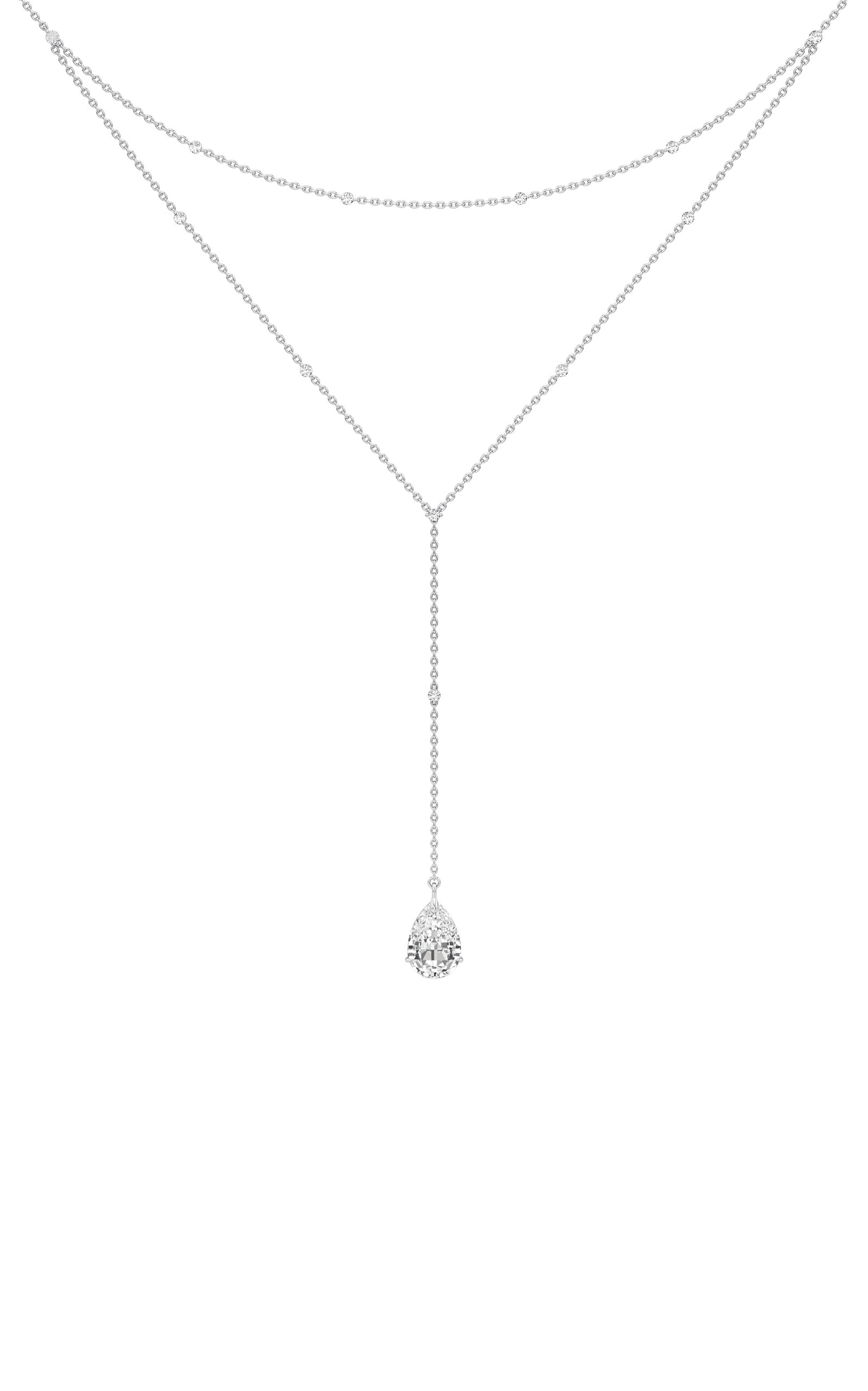 Tear Joy 18K White Gold Diamond Necklace