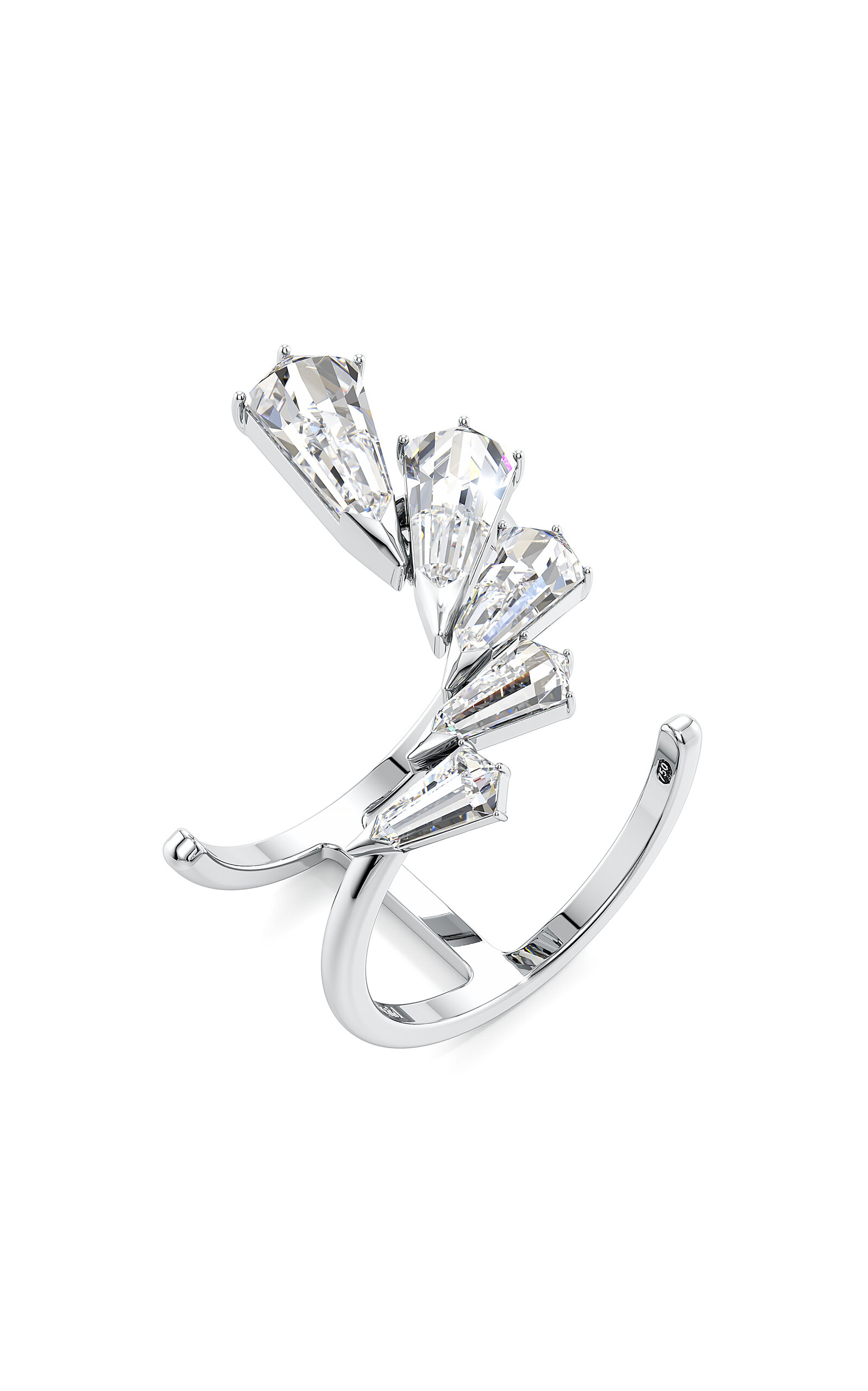 Unsaid Phoenix Wing 18K White Gold Diamond Ring - White - Moda Operandi