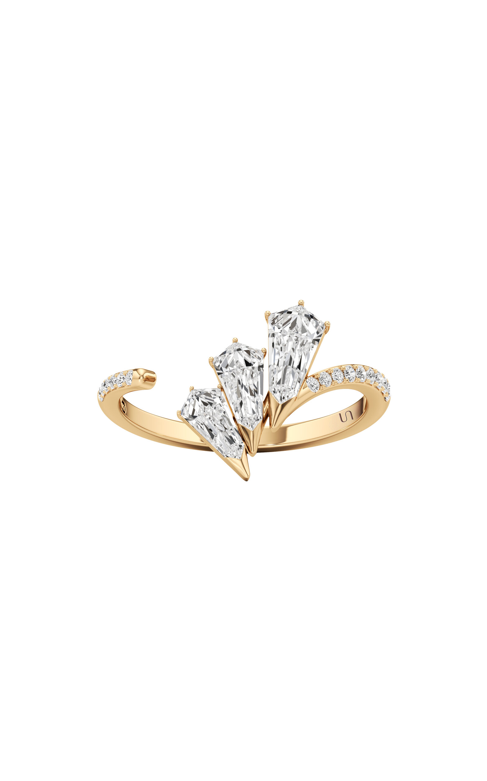Phoenix Feather 18K Yellow Gold Diamond Ring