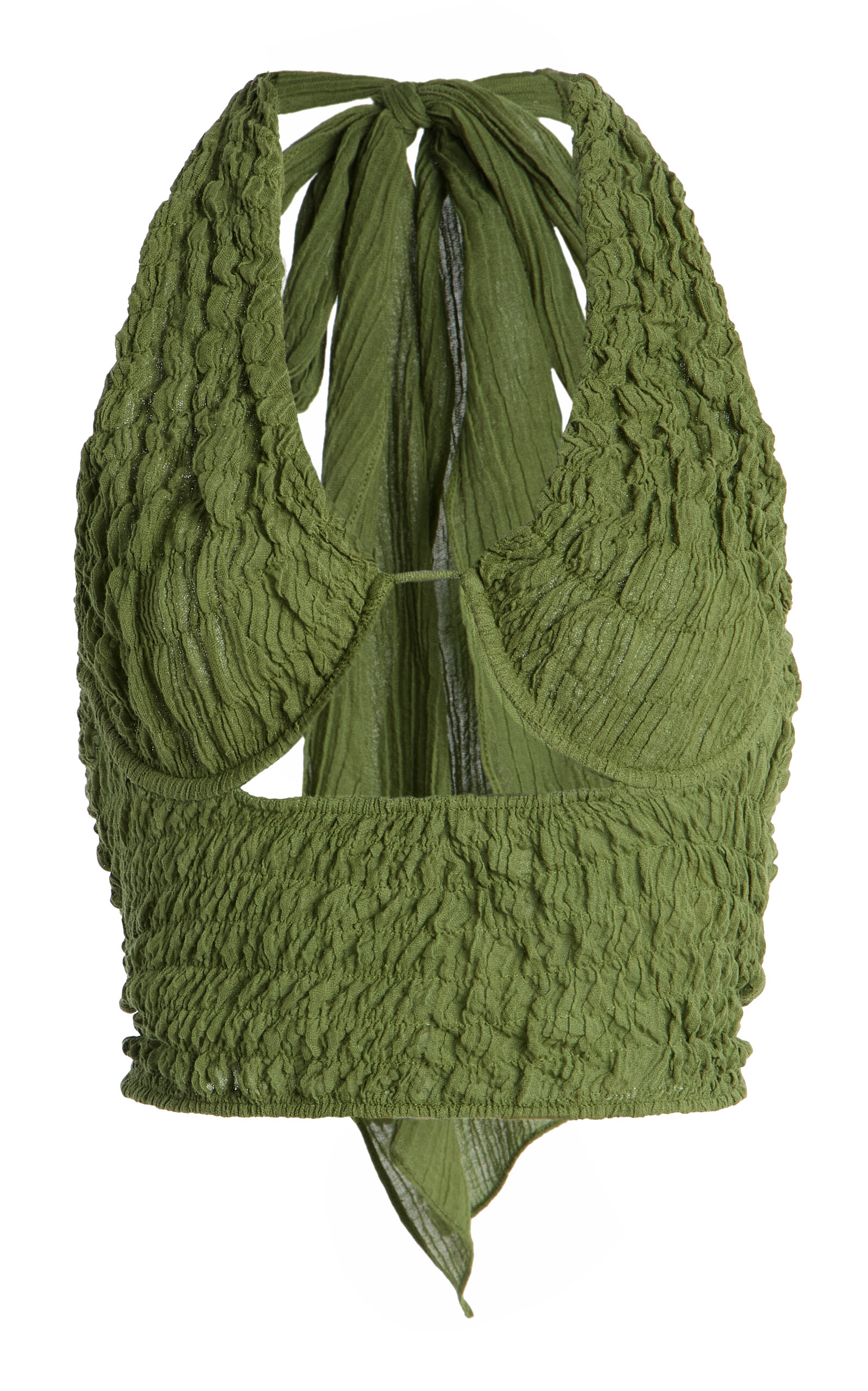 Tg Botanical Wendy Shirred Cotton Top In Green