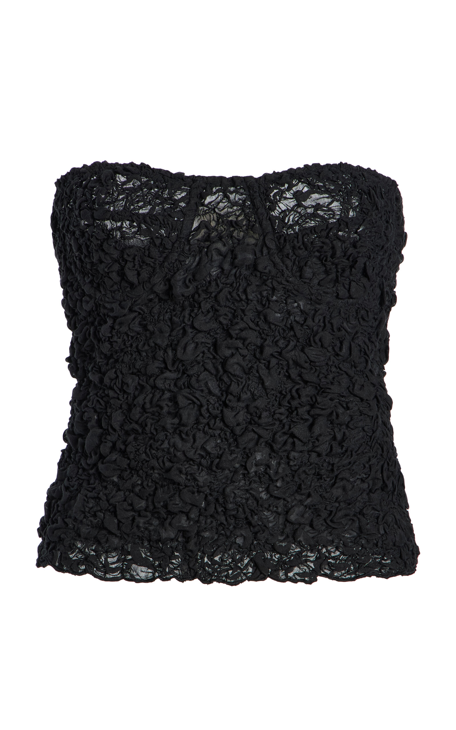 Tg Botanical Azalea Shirred Top In Black