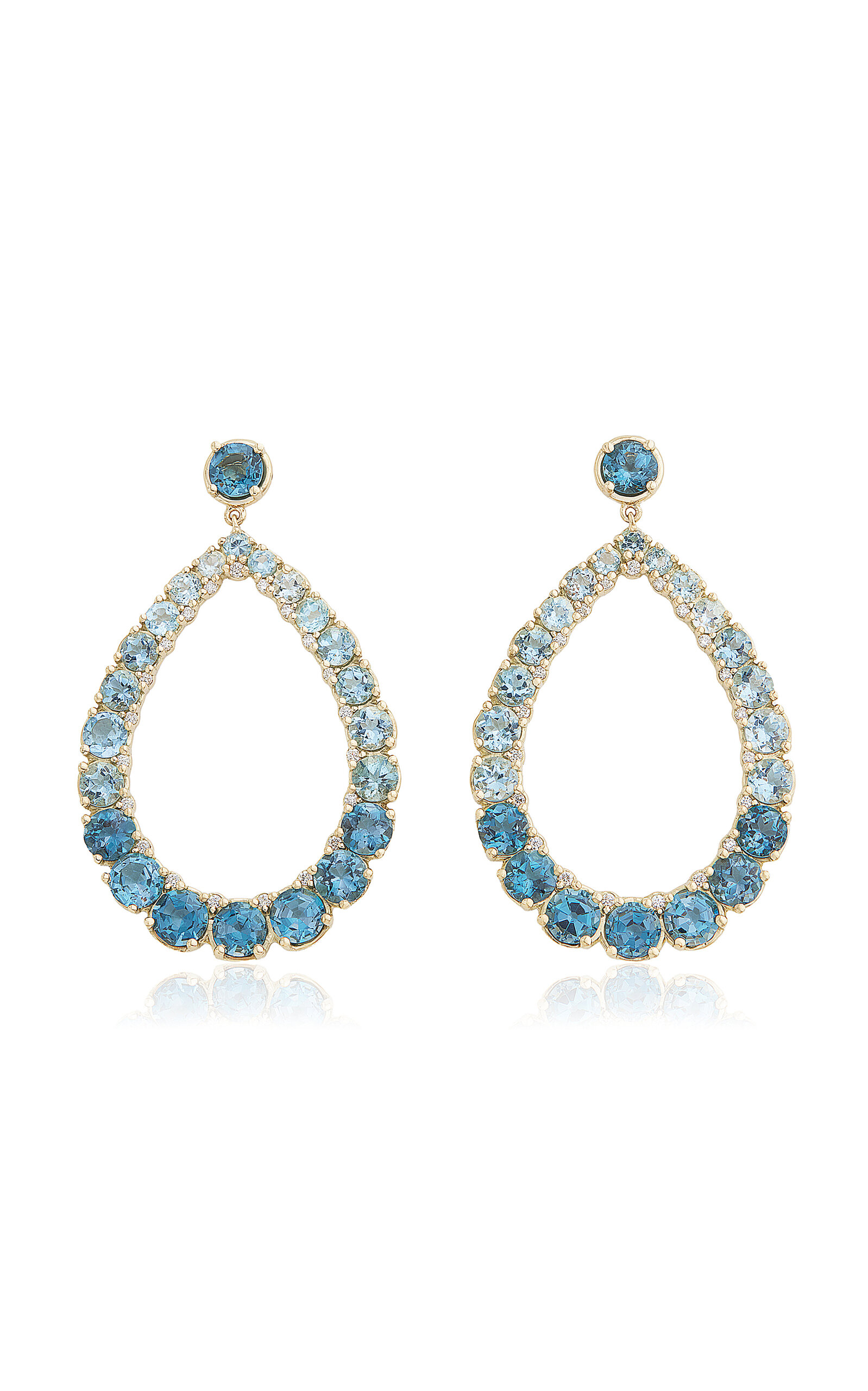 18K Yellow Gold Multi-Stone Earrings