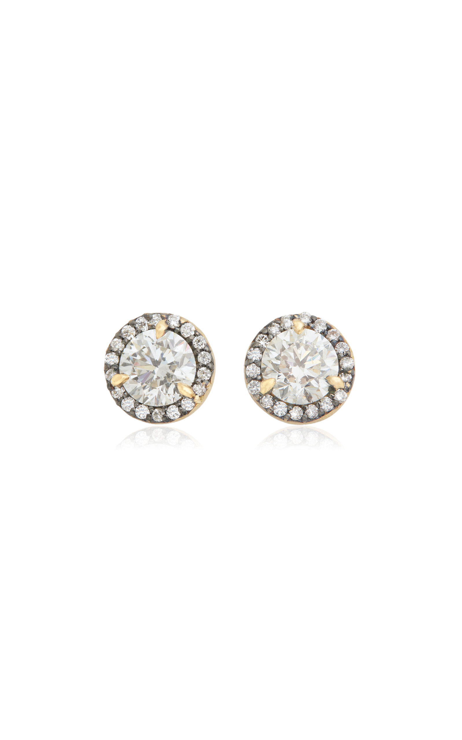 18K Yellow Gold Diamond Stud Earrings