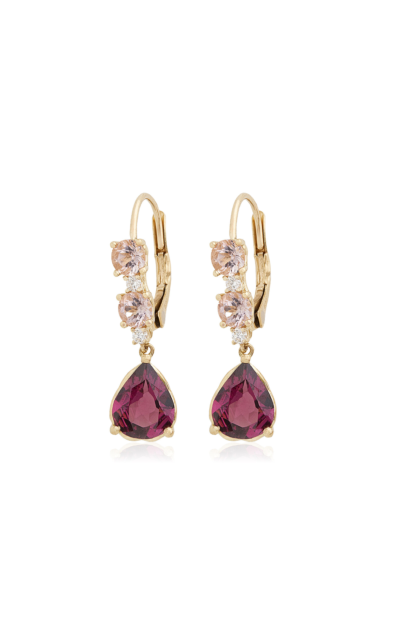 18K Yellow Gold Multi-Stone Earrings